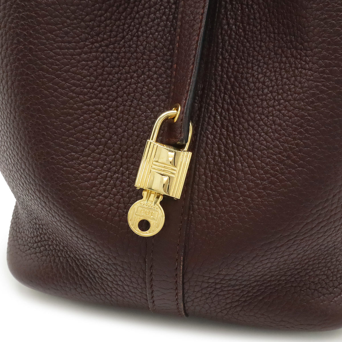 Hermes Orange Rouge H Taurillon Clemence Leather Handbag (Pre-Owned)