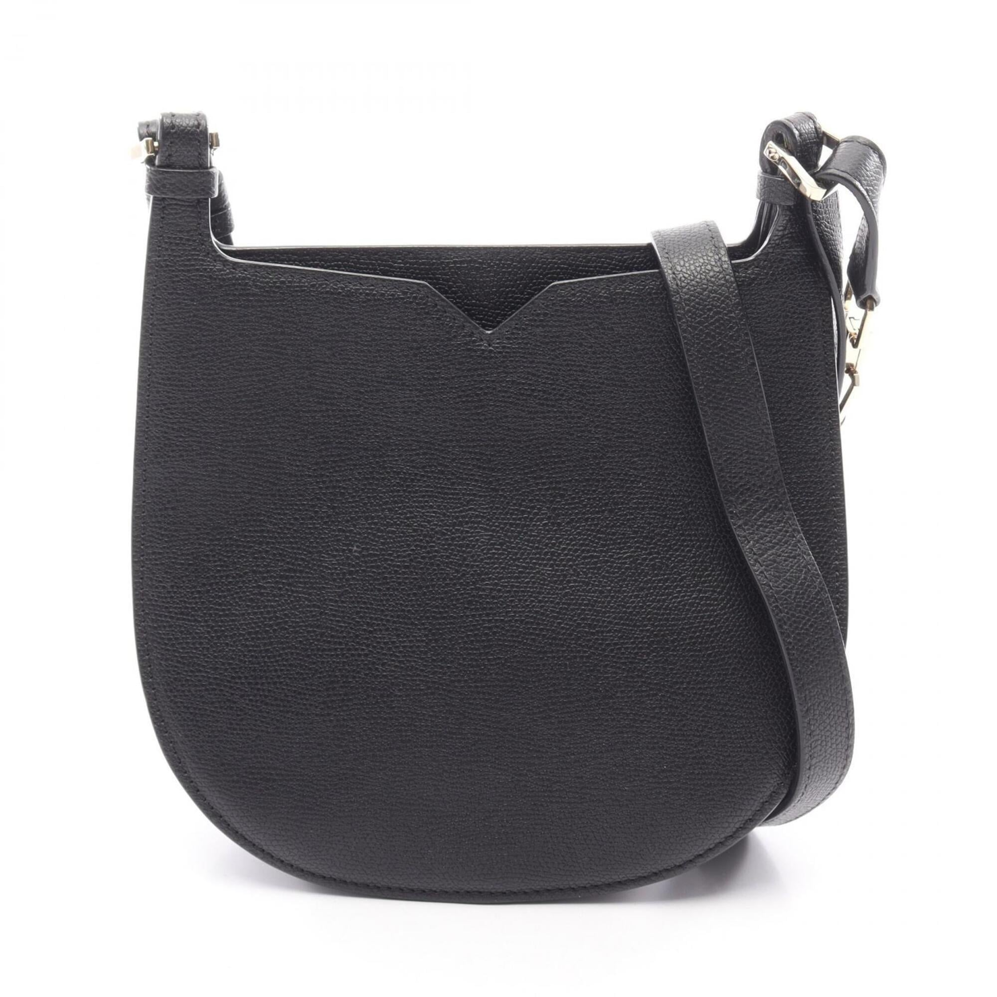 Valextra Black Leather Handbag Shoulder Bag (Pre-Owned)