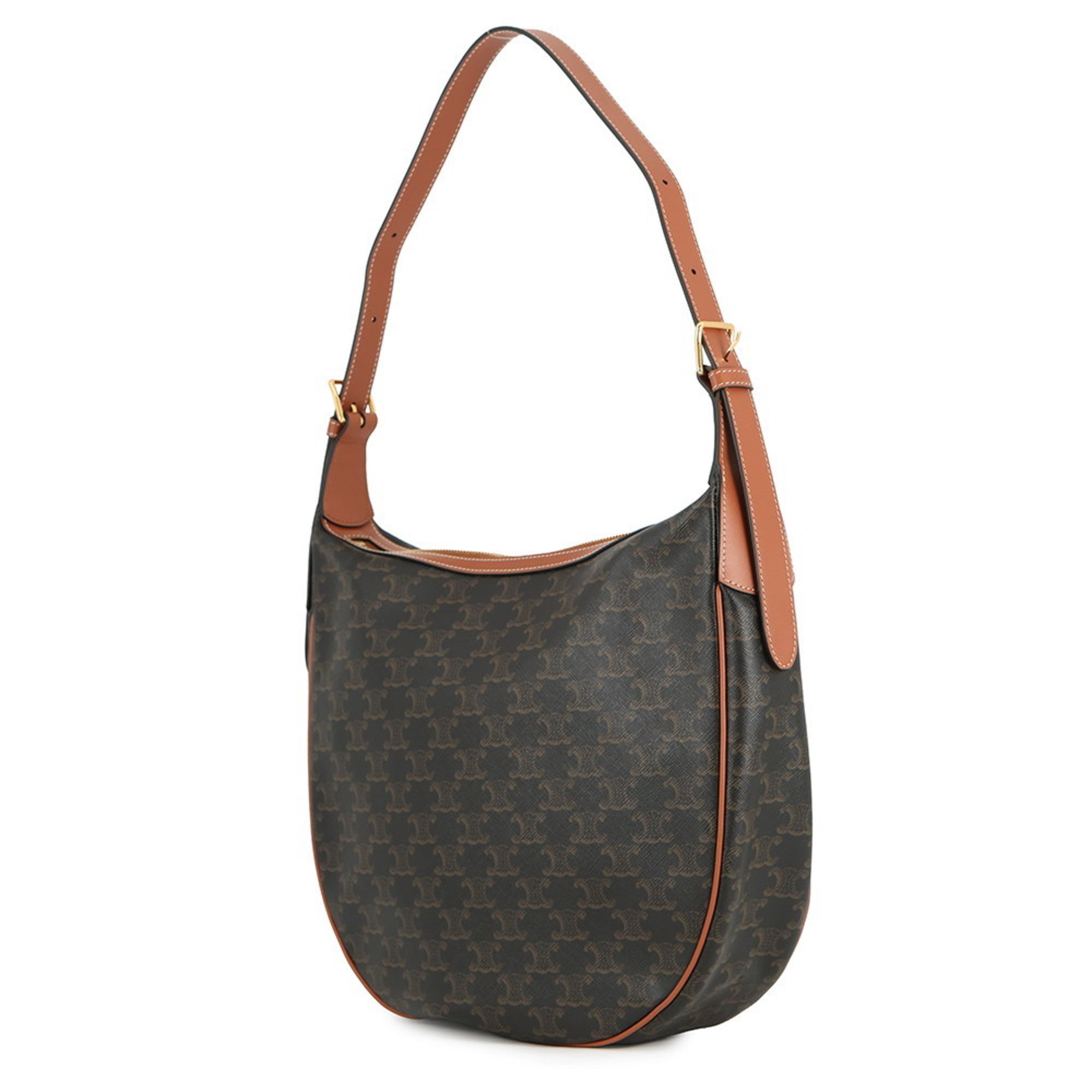 Celine Brown Dark Brown Pvc Leather Handbag Shoulder Bag (Pre-Owned)