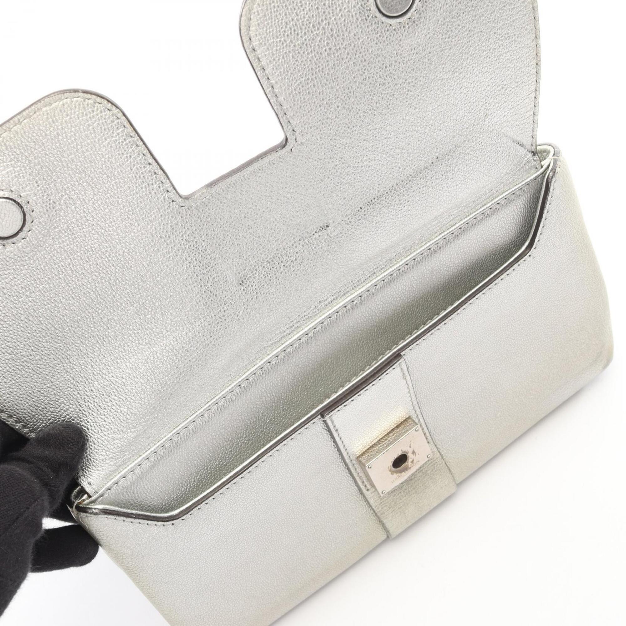 Louis Vuitton Silver Leather Handbag Shoulder Bag (Pre-Owned)