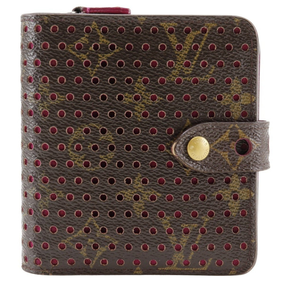 Louis Vuitton Brown Fuchsia Monogram Pink Monogram Wallet (Bi-Fold) (Pre-Owned)