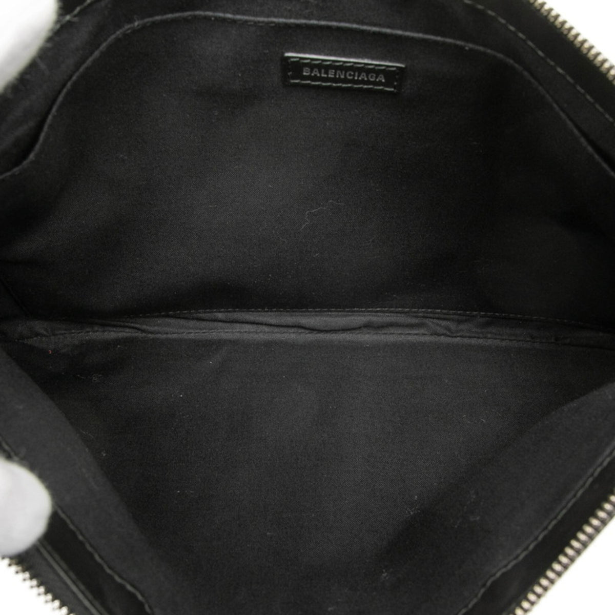 Balenciaga Beige Black Canvas Leather Clutch Bag (Pre-Owned)