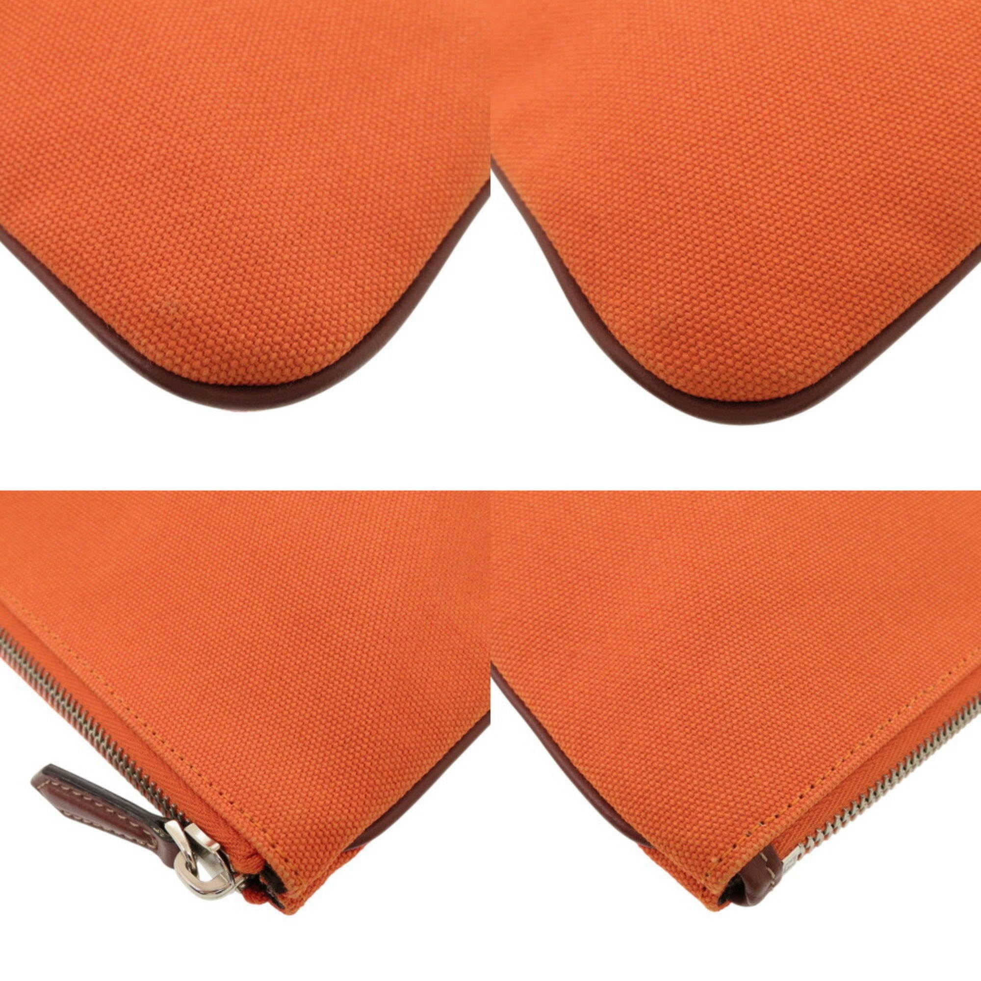 Fendi Orange Canvas Clutch Bag Pouch (Pre-Owned)