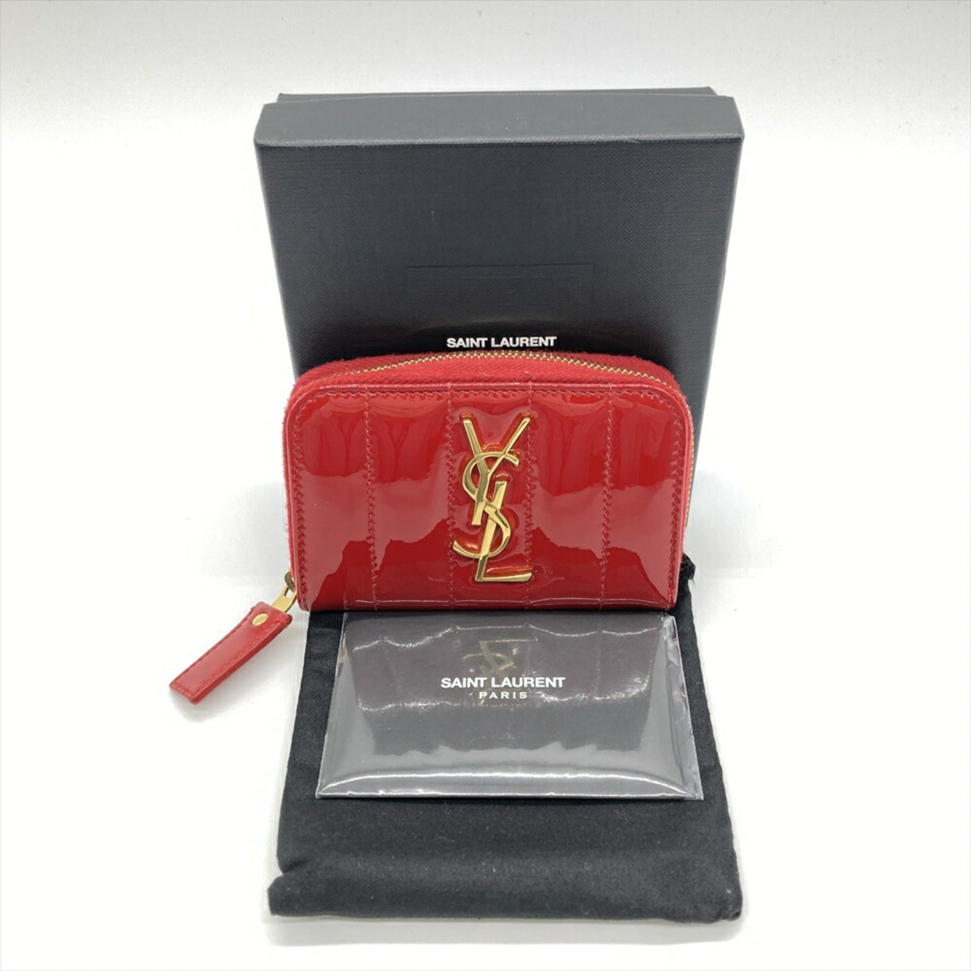 Saint Laurent Red Color Leather Coin Purse/Coin Case (Pre-Owned)