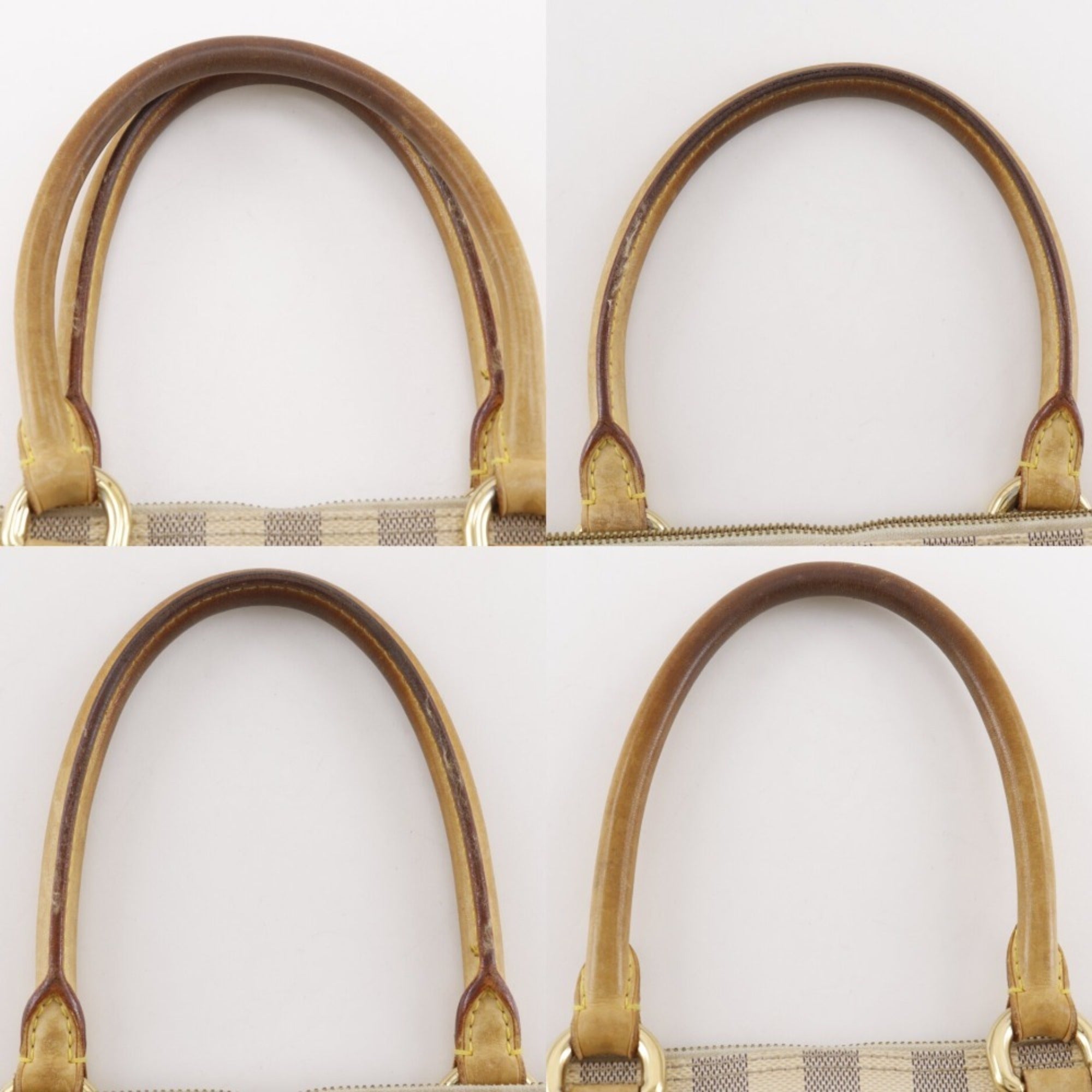 Louis Vuitton White Damier Azur Canvas Handbag (Pre-Owned)