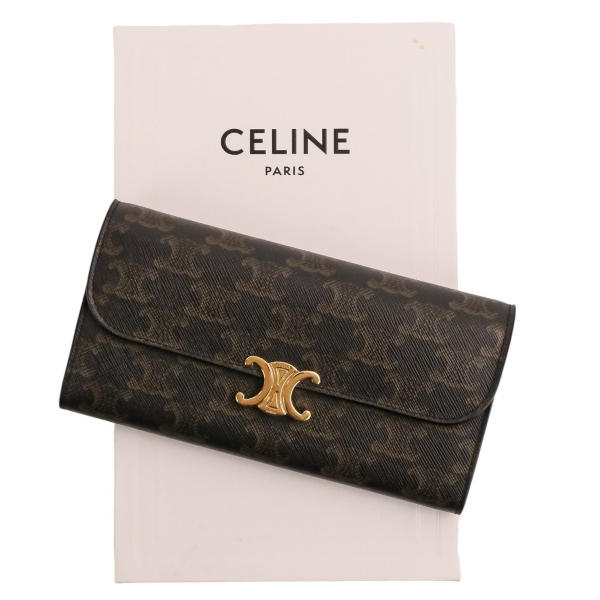 Celine Brown Pvc Long Wallet (Bi-Fold) (Pre-Owned)