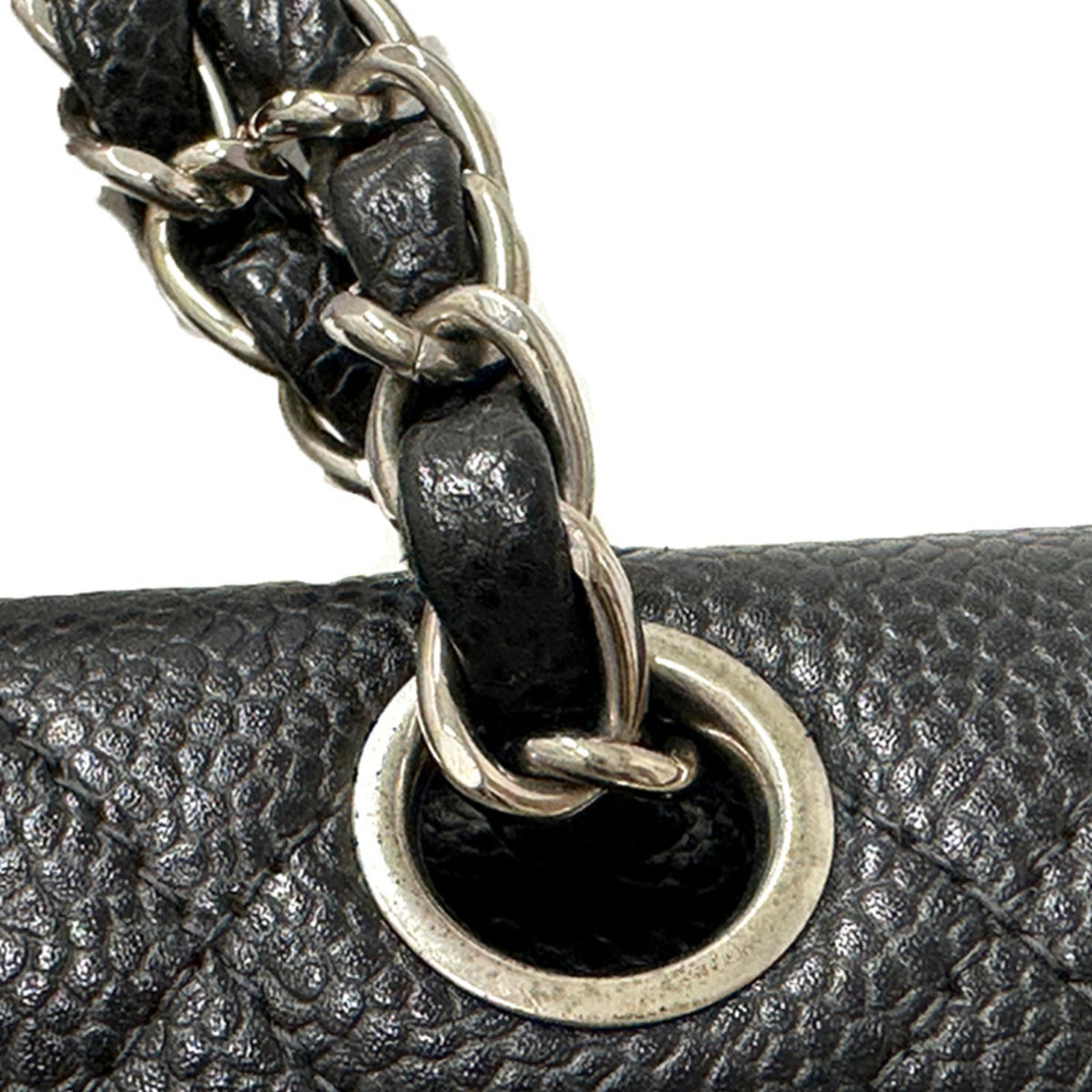 Chanel Black Grained Calfskin Handbag Shoulder Bag (Pre-Owned)