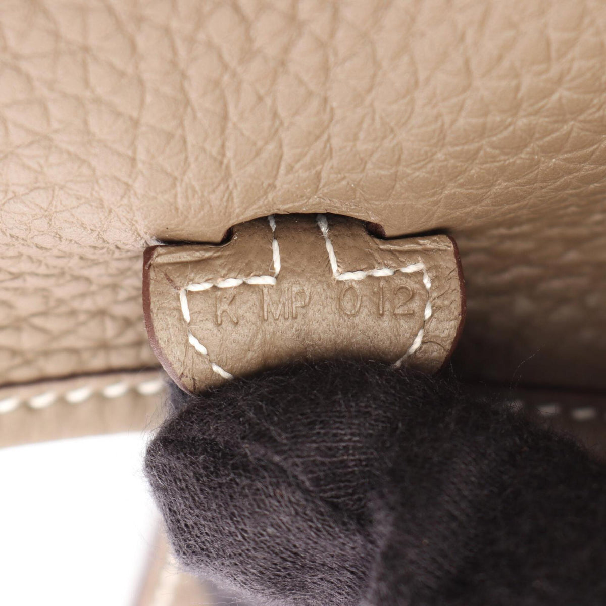 Hermes Etoupe Gray Gray Taurillon Clemence Leather Handbag Shoulder Bag (Pre-Owned)