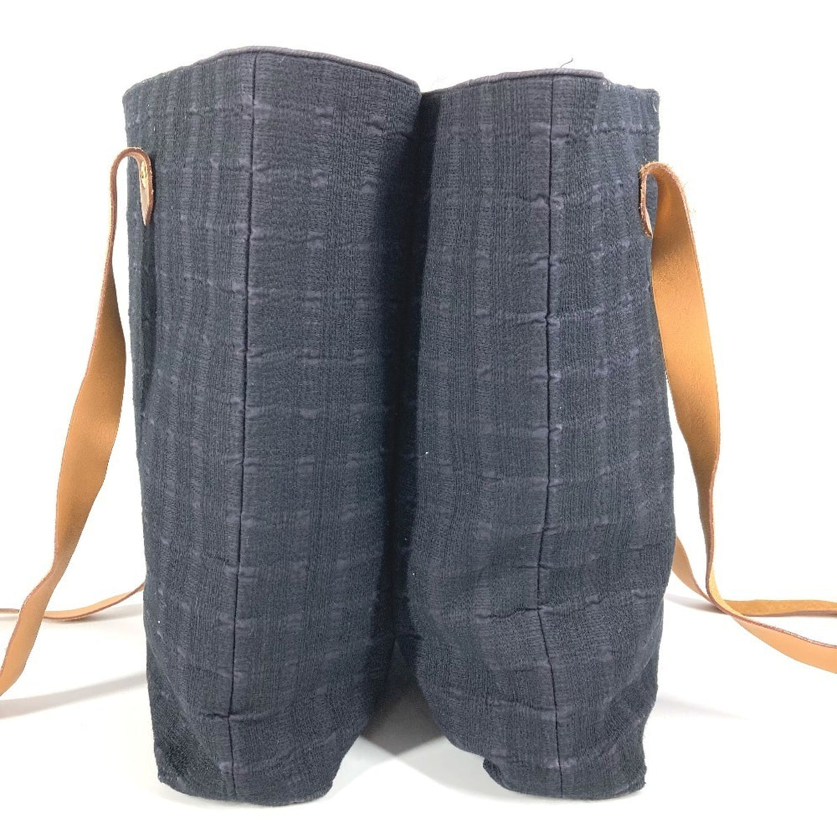 Hermes Navy Cotton Shoulder Bag Tote Bag (Pre-Owned)