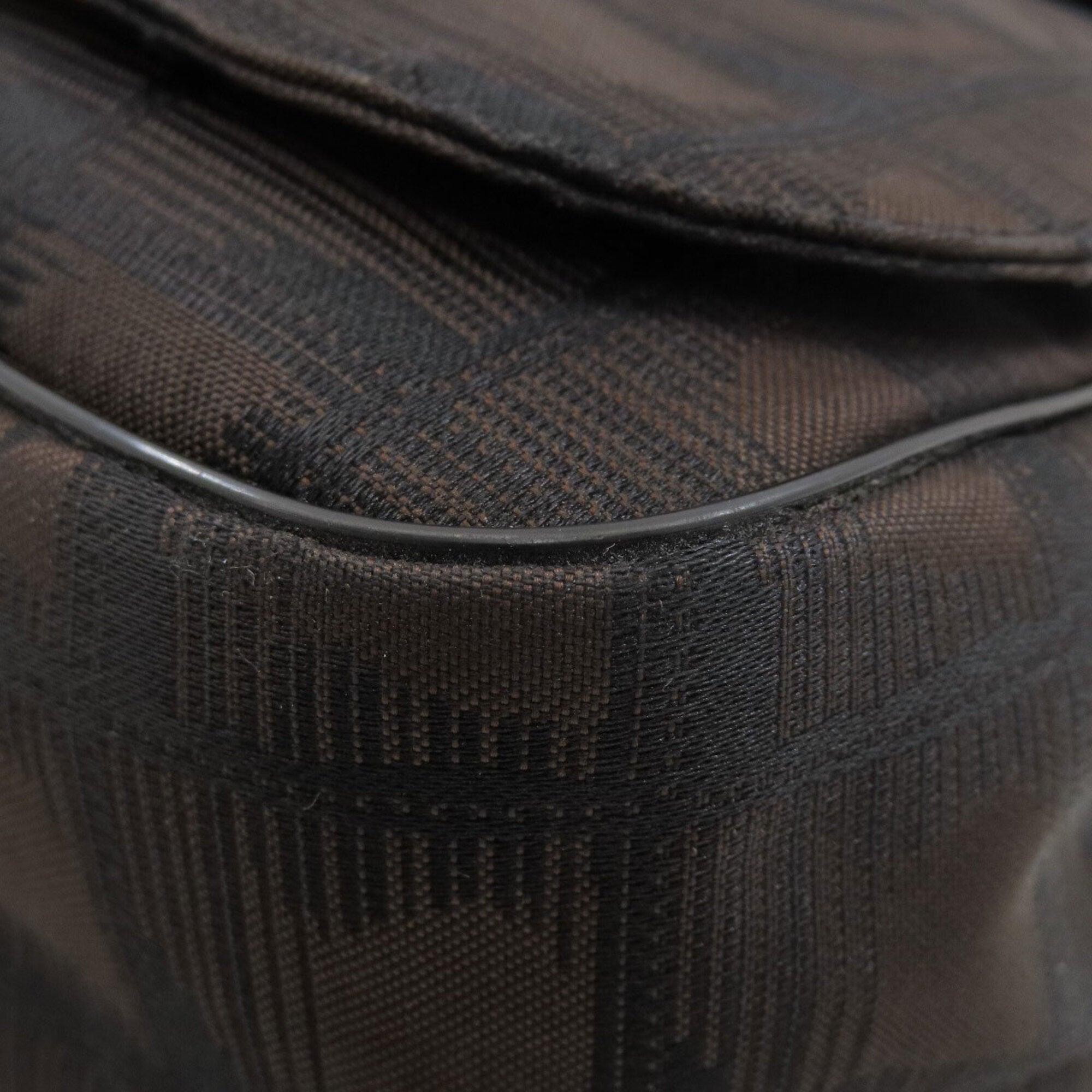 Chanel Dark Brown Nylon Jacquard Shoulder Bag (Pre-Owned)