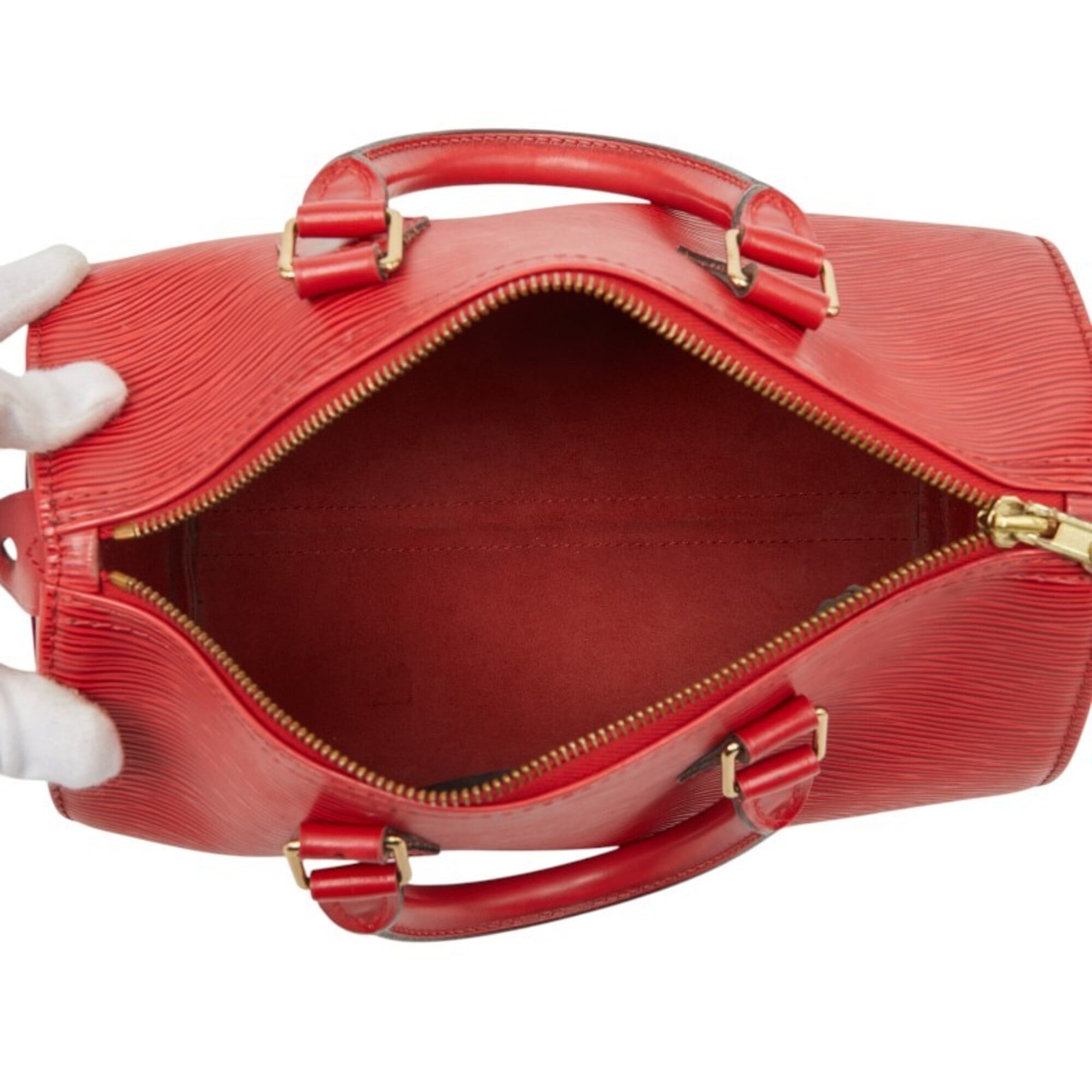Louis Vuitton Castilian Red Leather Boston Bag Handbag (Pre-Owned)