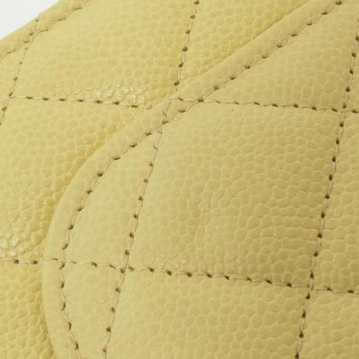 Chanel Yellow Grained Calfskin Chain/Shoulder Wallet (Pre-Owned)