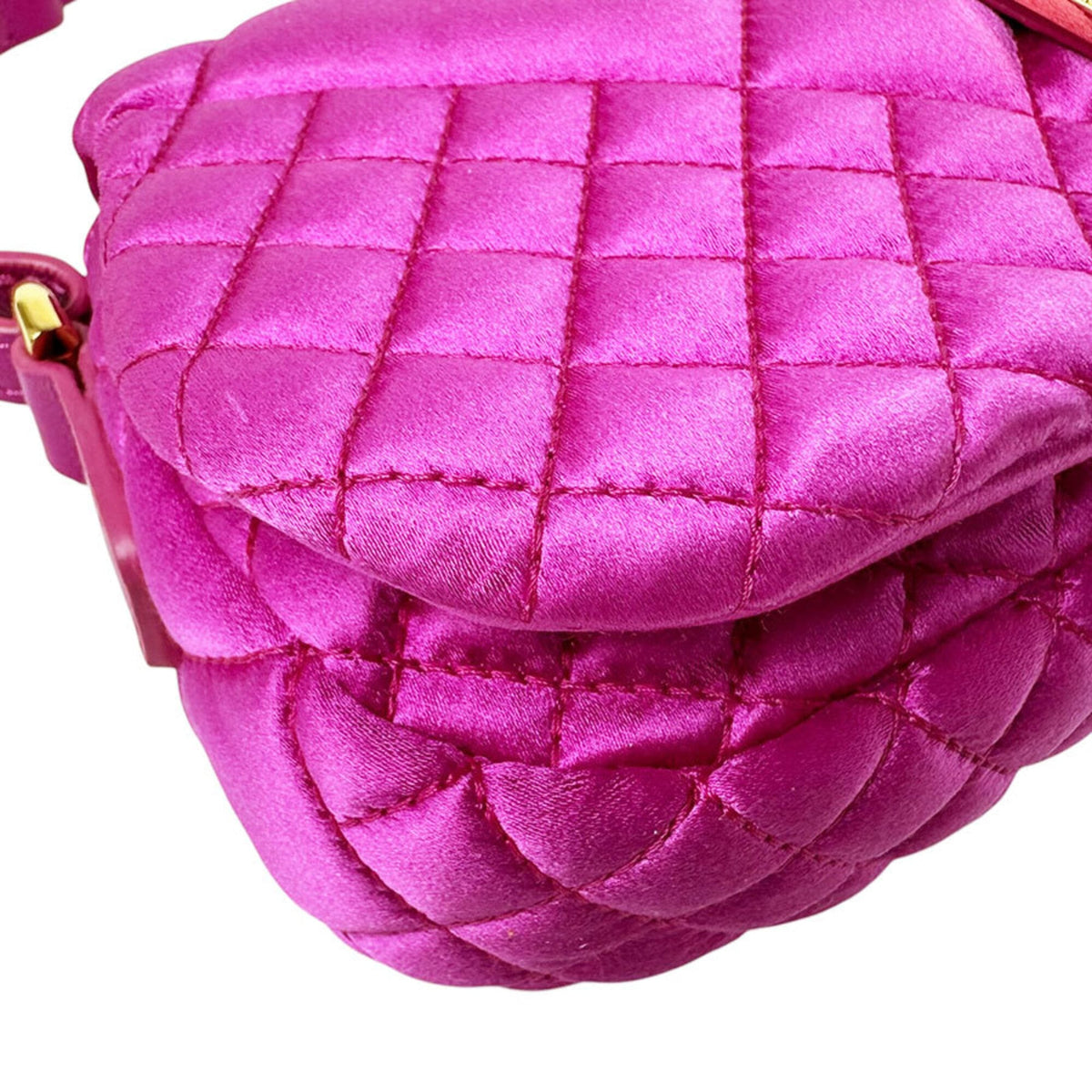 Versace Pink Satin Shoulder Bag (Pre-Owned)