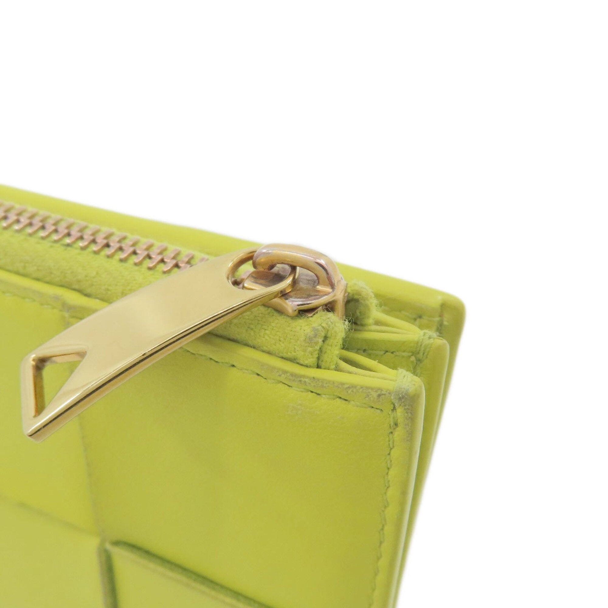 Bottega Veneta Light Green Leather Wallet (Bi-Fold) (Pre-Owned)