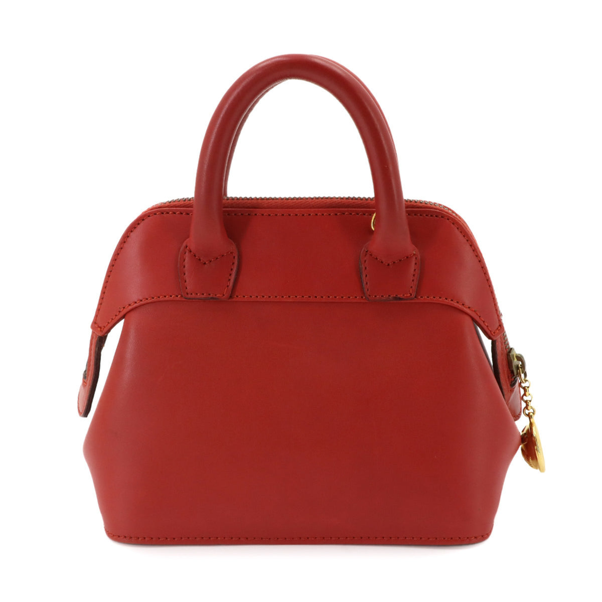 Salvatore Ferragamo Red Color Leather Handbag Shoulder Bag (Pre-Owned)
