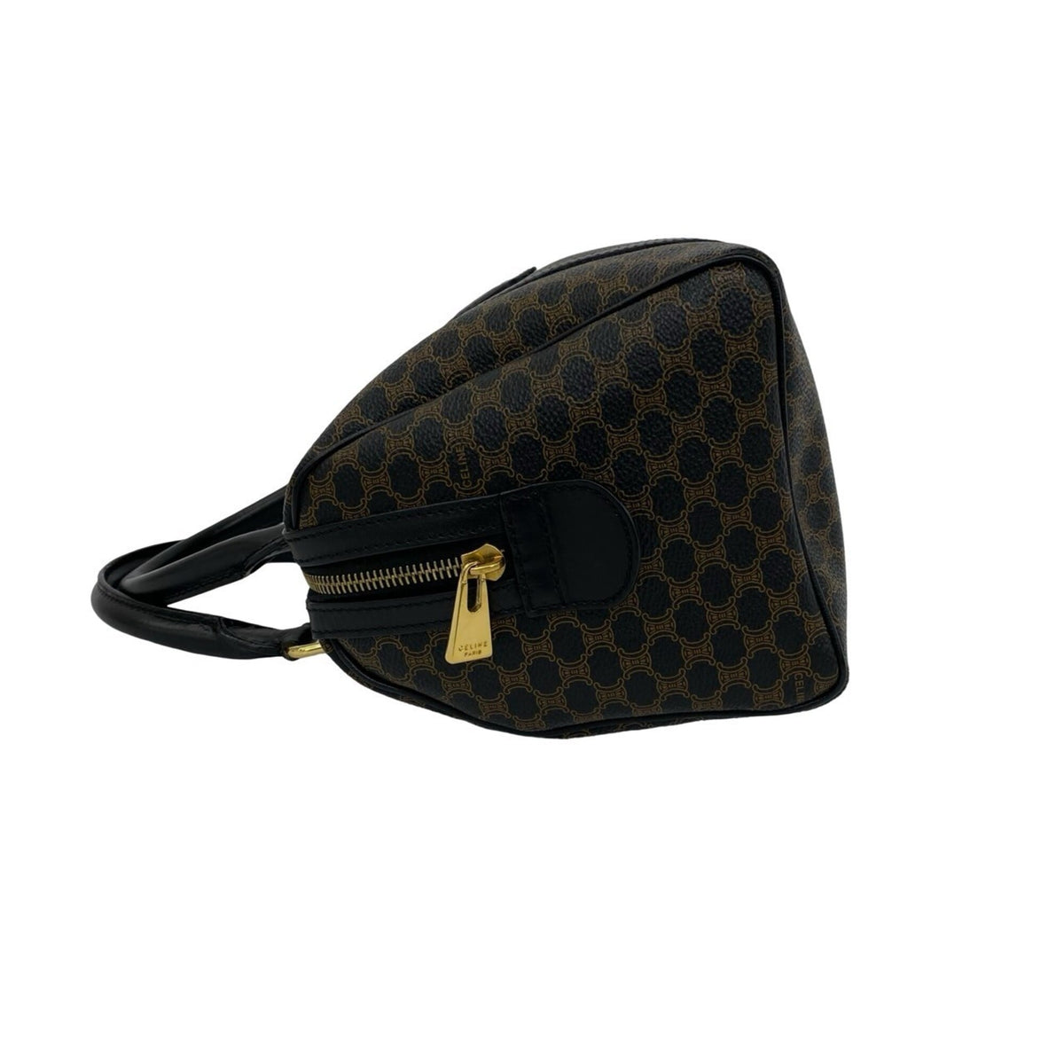 Celine Black Brown Leather Pvc Boston Bag Handbag (Pre-Owned)
