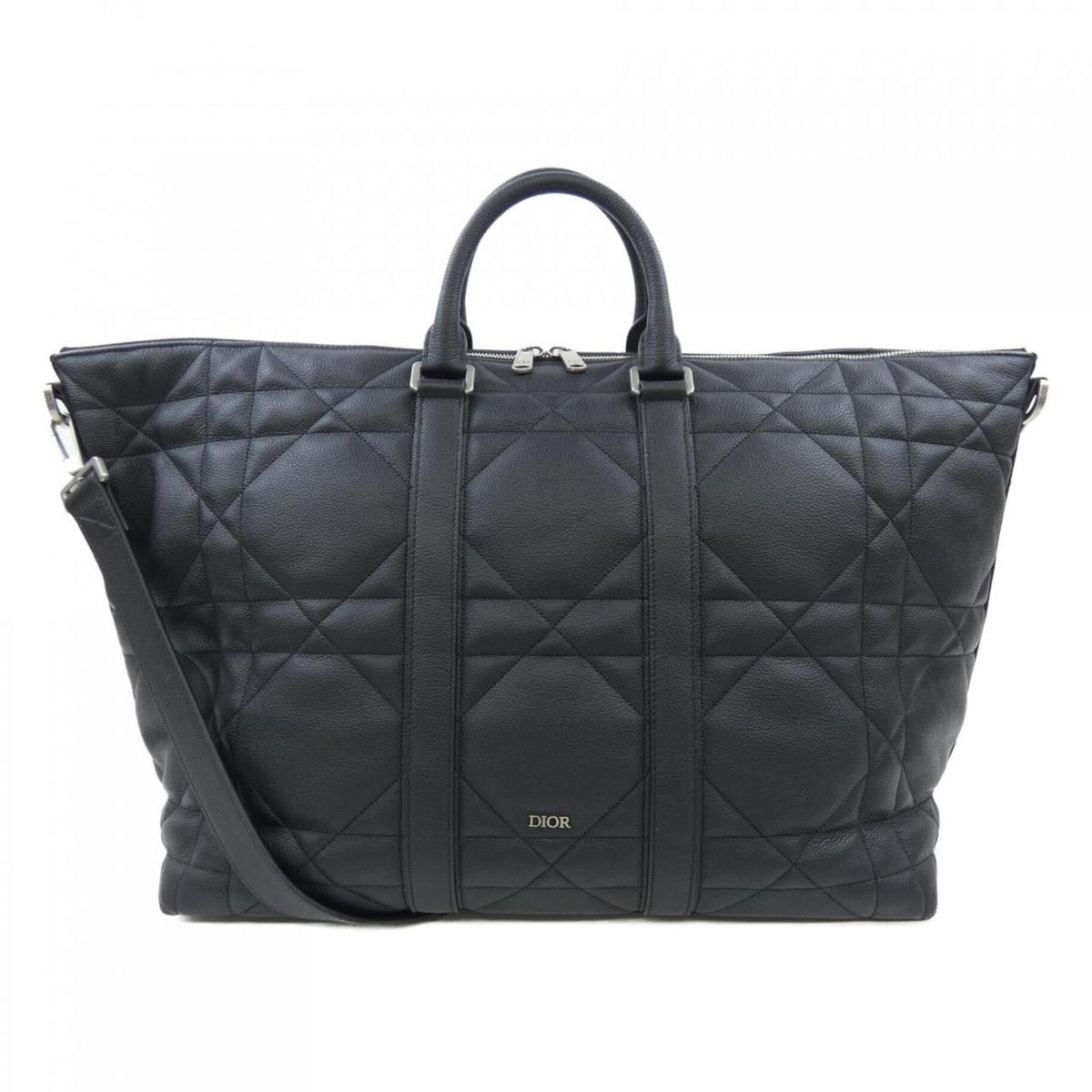Christian Dior Black Leather Handbag Weekend Bag (Pre-Owned)
