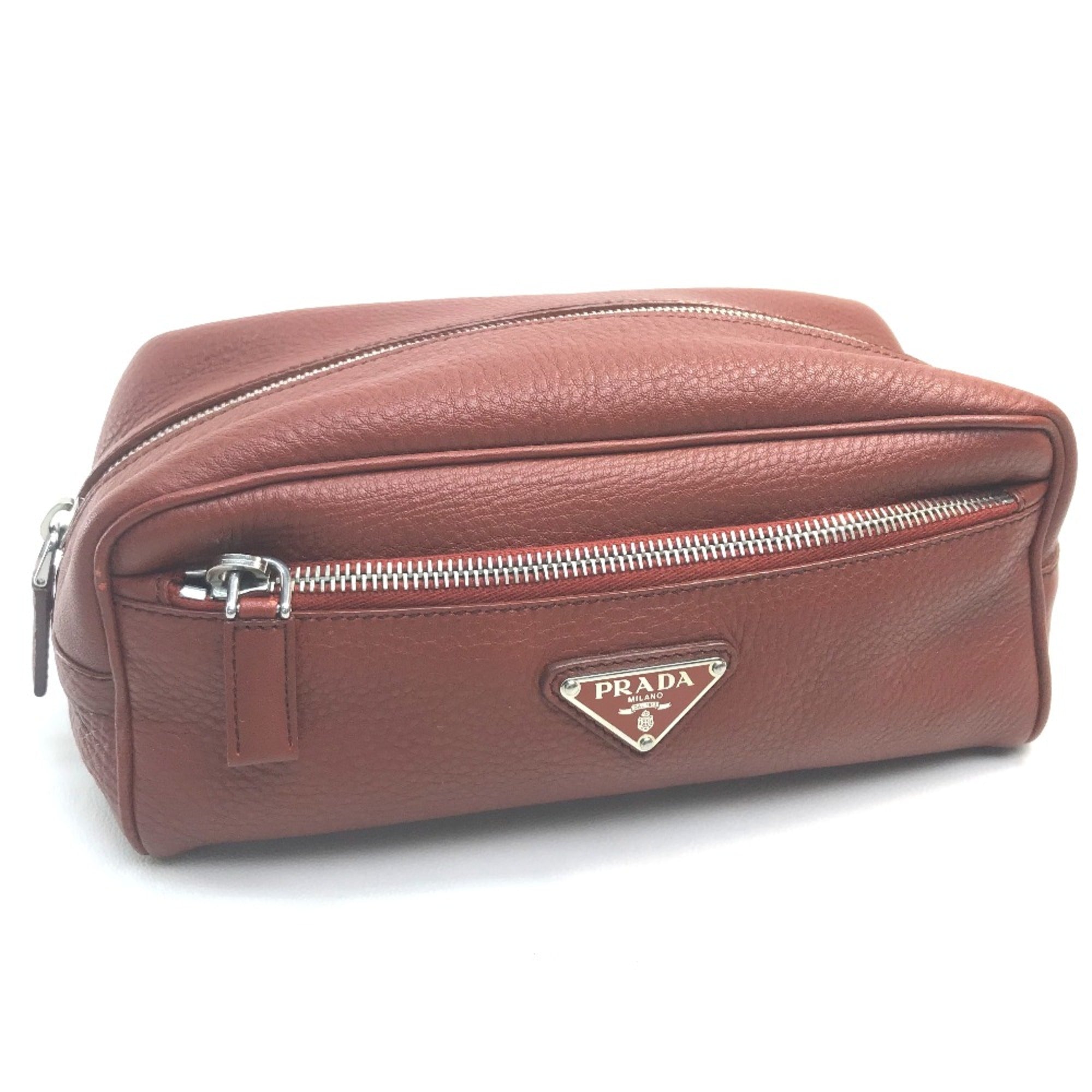 Prada Red Leather Pouch (Pre-Owned)