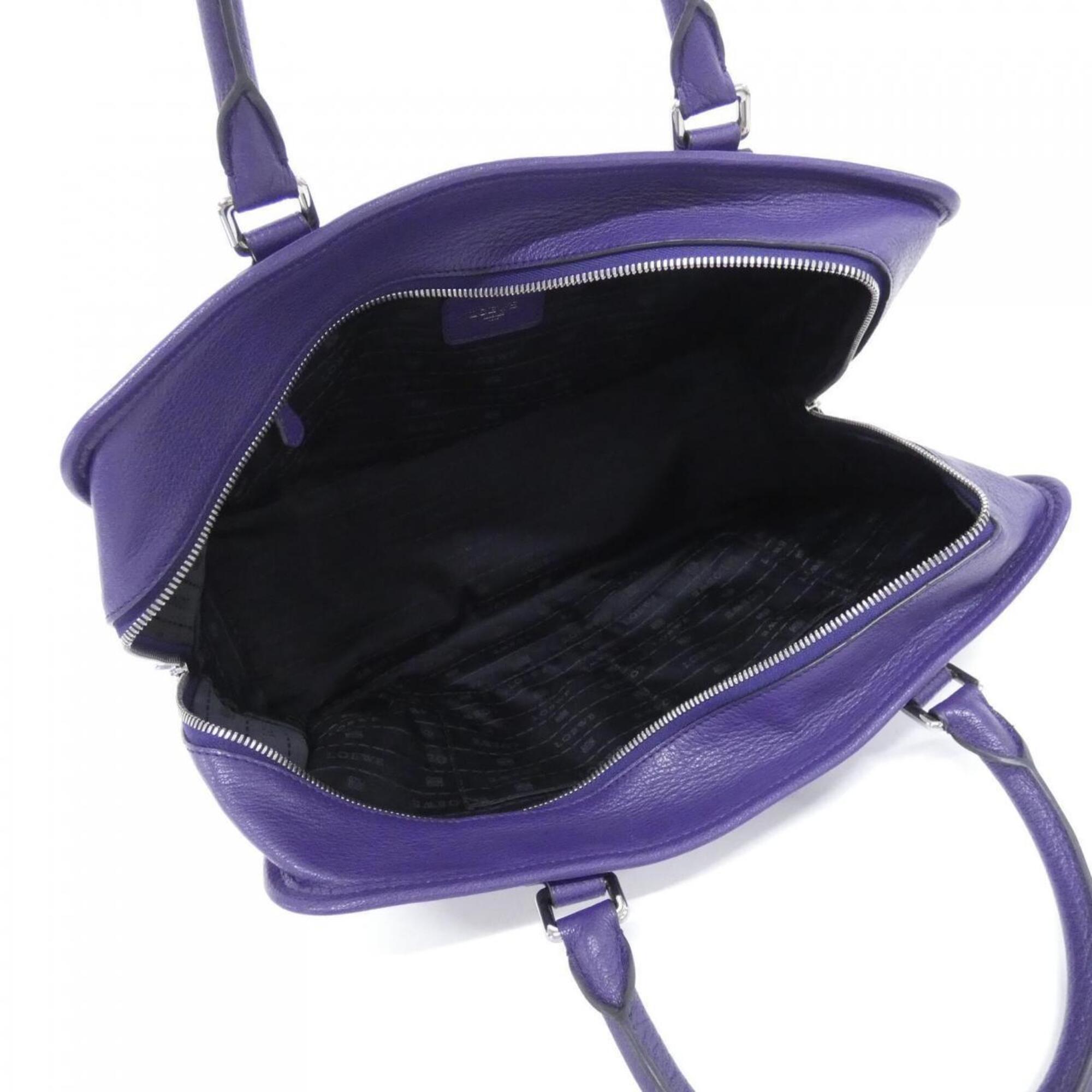 Loewe Purple Leather Handbag (Pre-Owned)