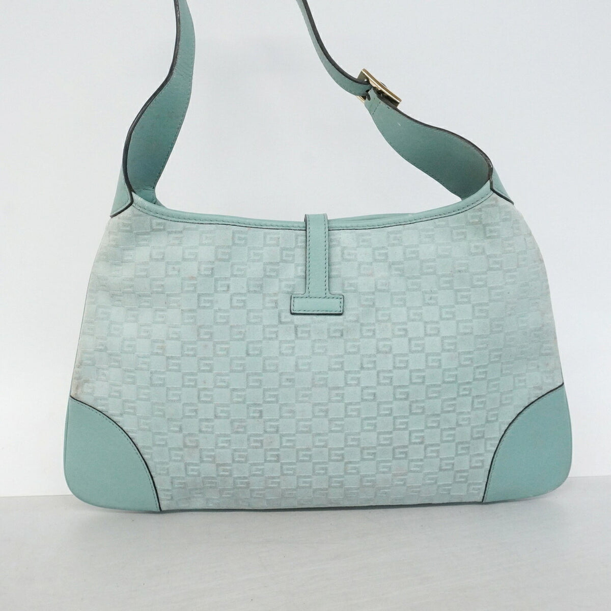 Gucci Light Green Suede Shoulder Bag (Pre-Owned)