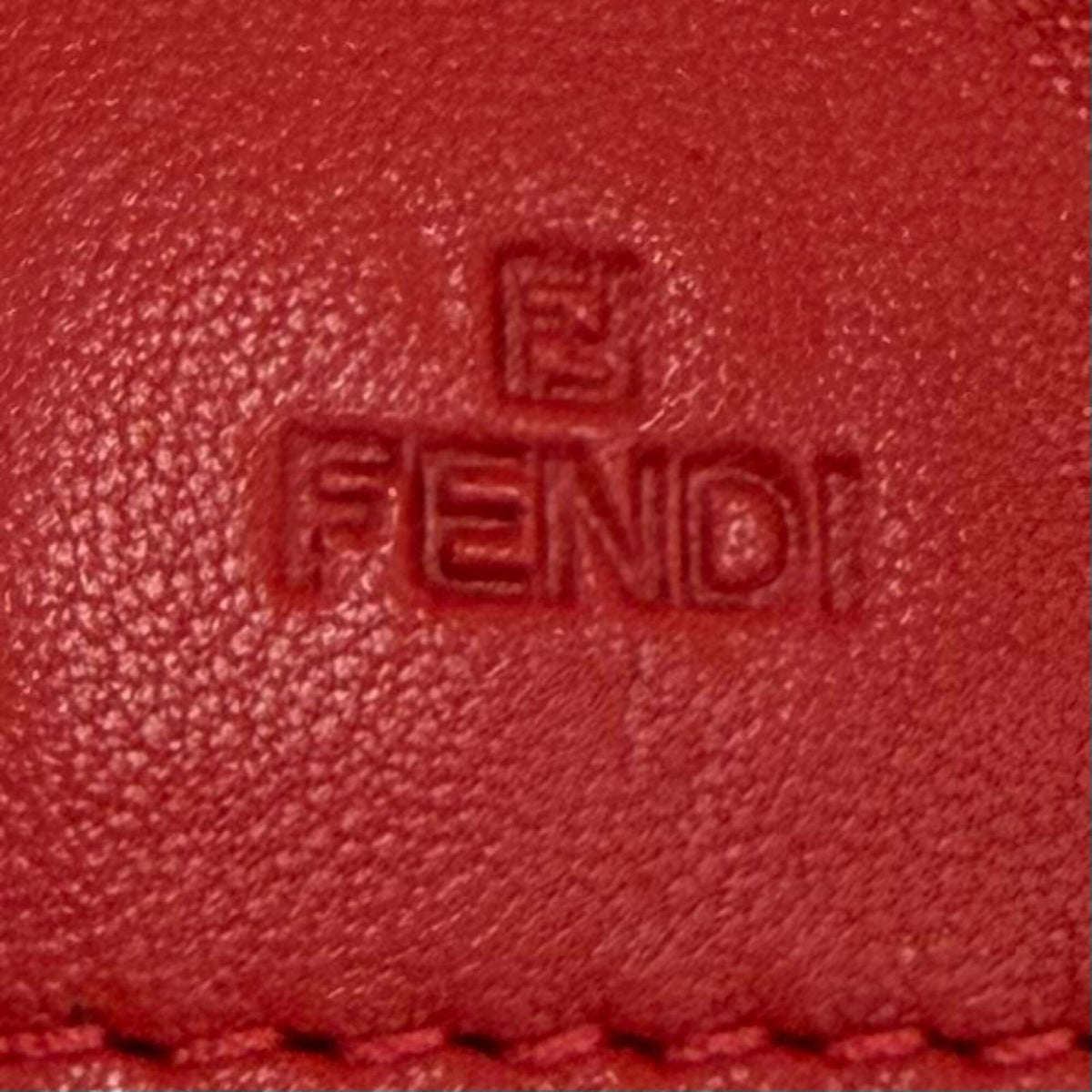 Fendi Red Color Leather Chain/Shoulder Wallet (Pre-Owned)