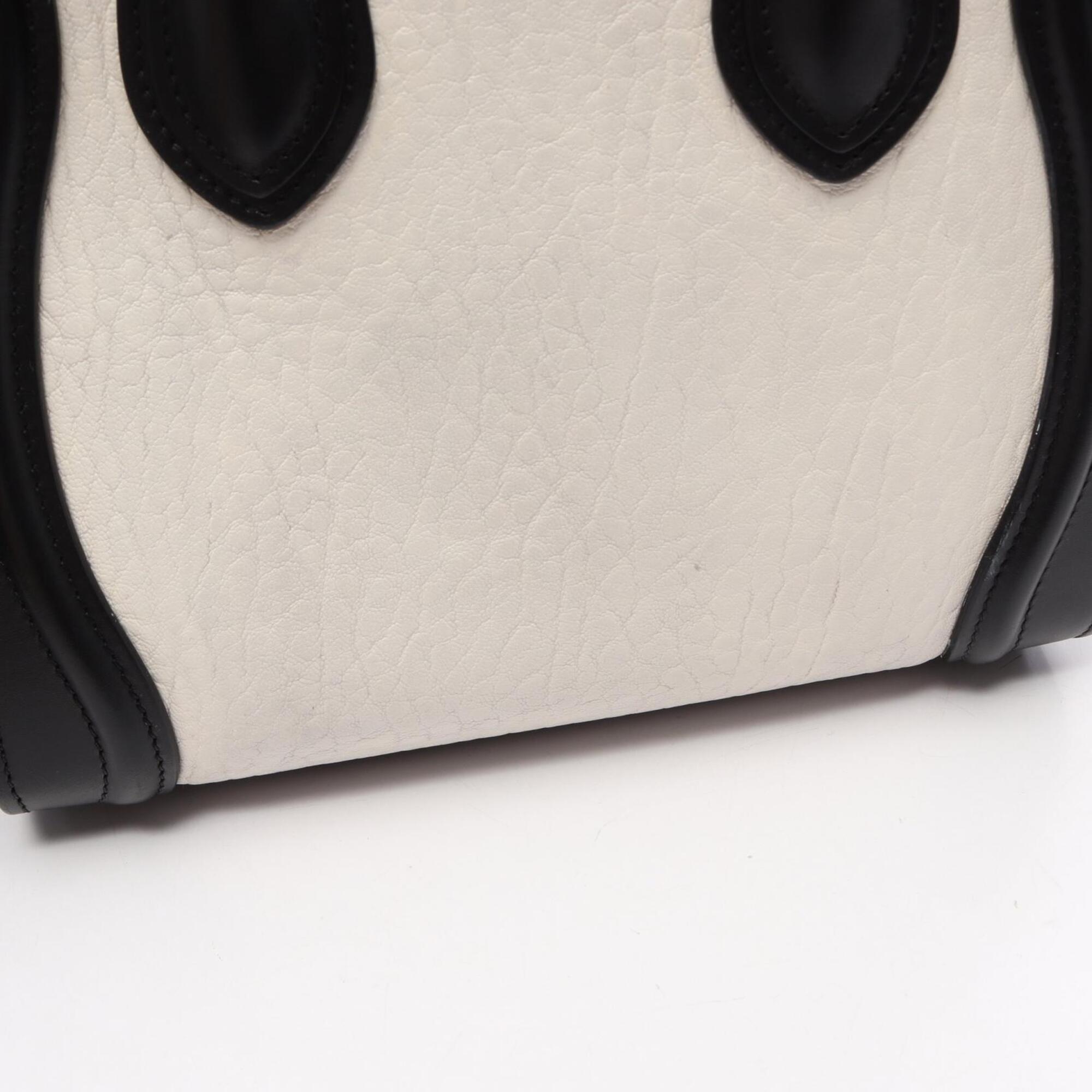 Celine Black White Leather Handbag (Pre-Owned)