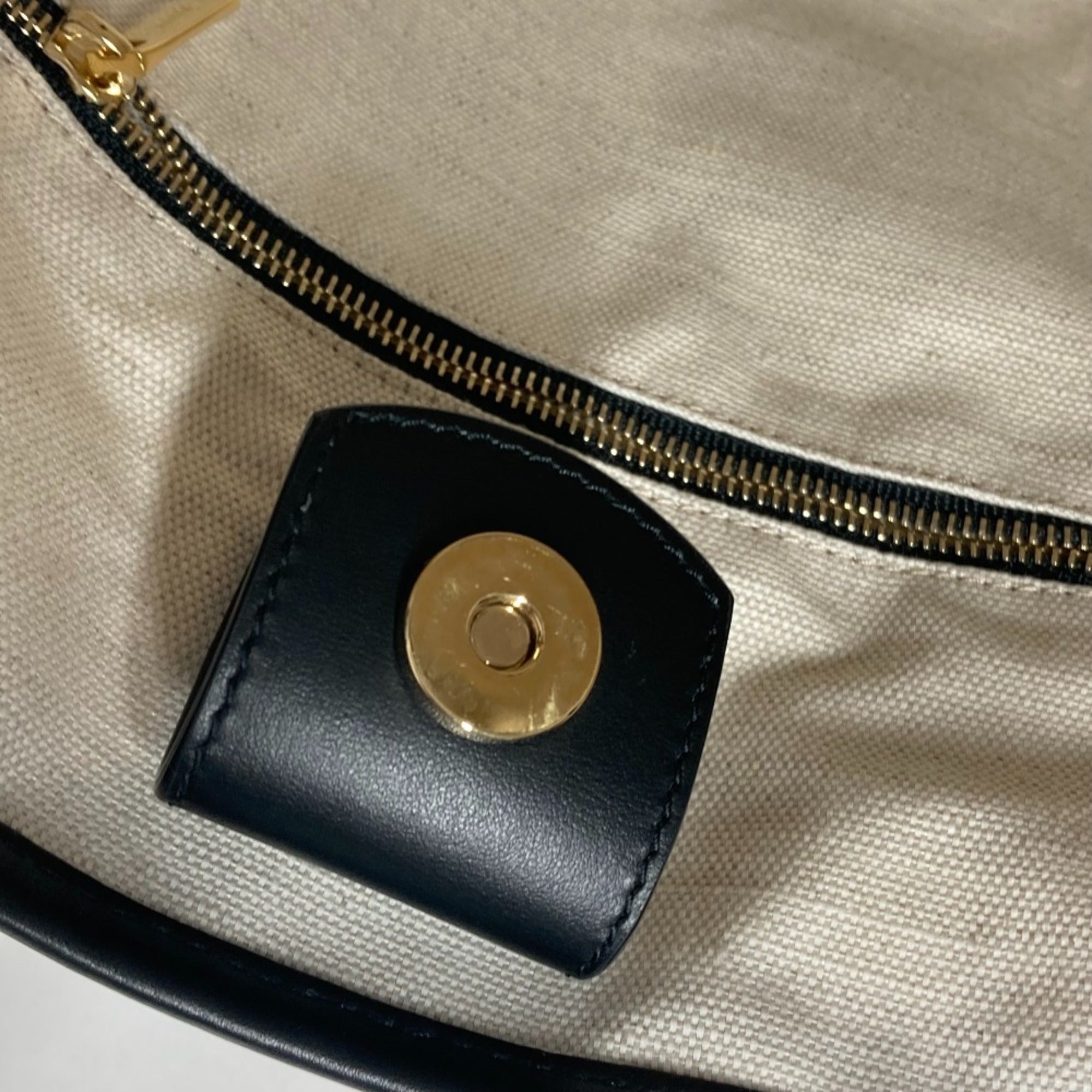 Bally Black Red Color White Canvas Handbag Shoulder Bag (Pre-Owned)