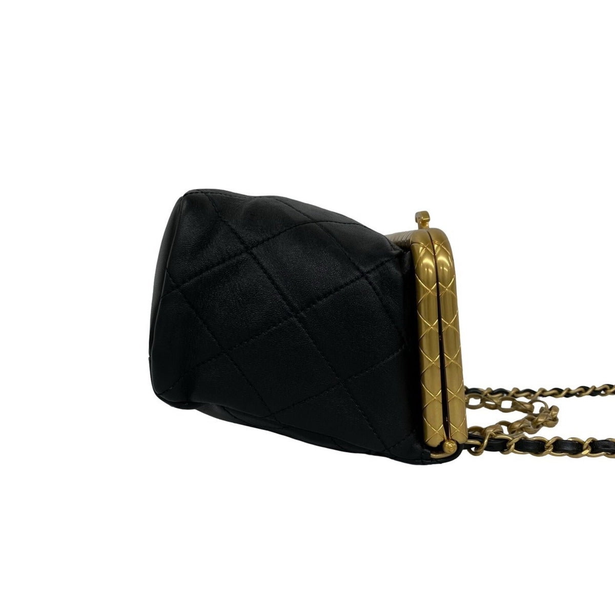 Chanel Black Leather Handbag Shoulder Bag (Pre-Owned)