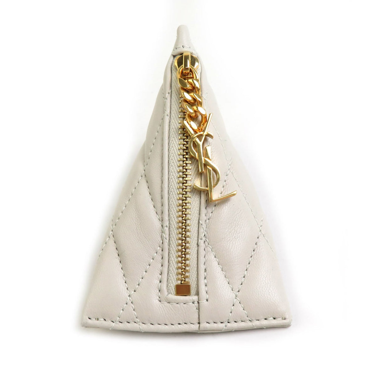 Saint Laurent Ivory Leather Coin Purse/Coin Case (Pre-Owned)