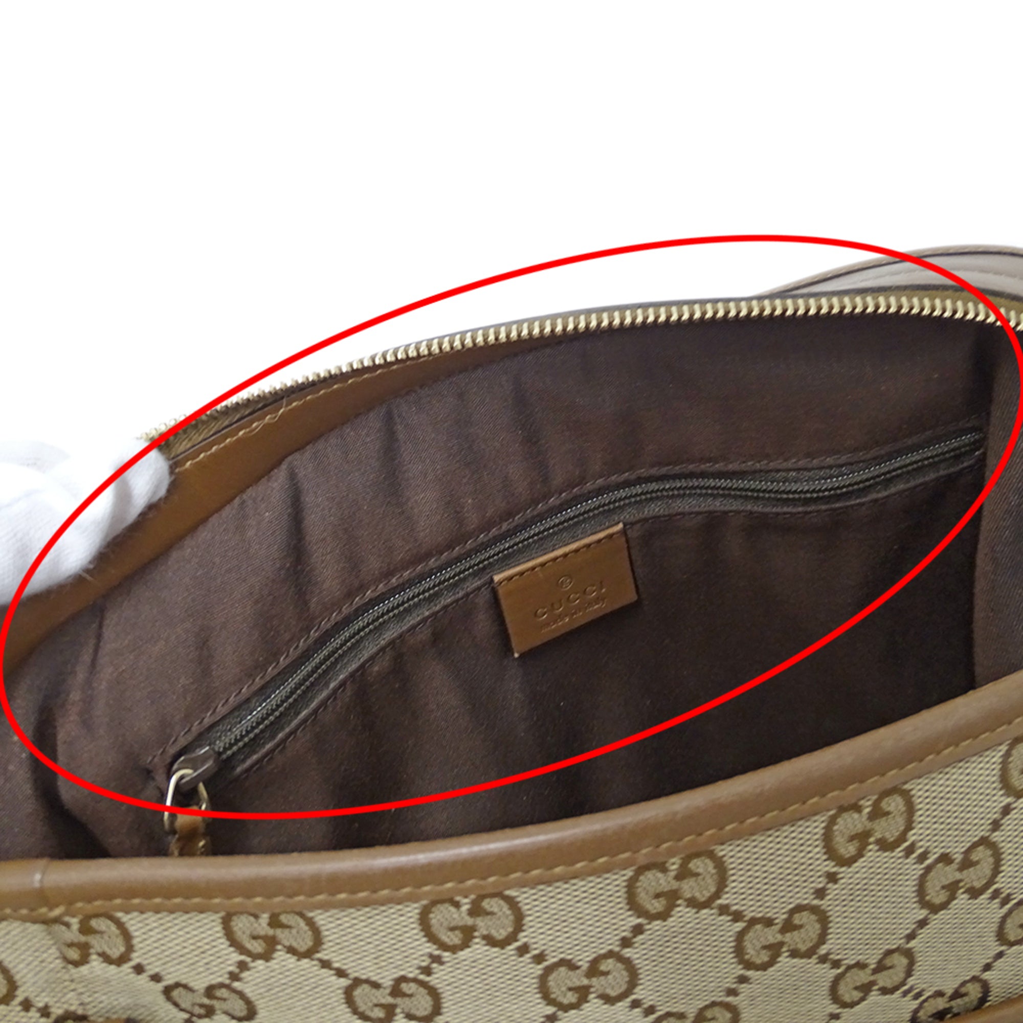 Gucci Beige Brown Gg Canvas Handbag Shoulder Bag Tote Bag (Pre-Owned)