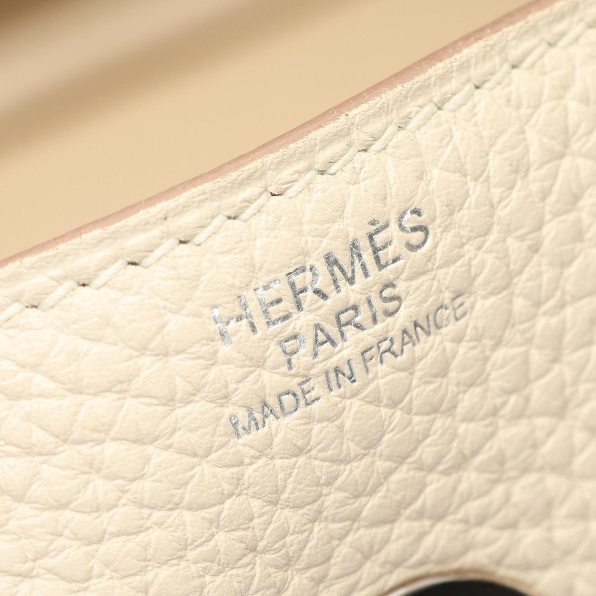 Hermes Ivory Taurillon Clemence Leather Handbag Shoulder Bag (Pre-Owned)