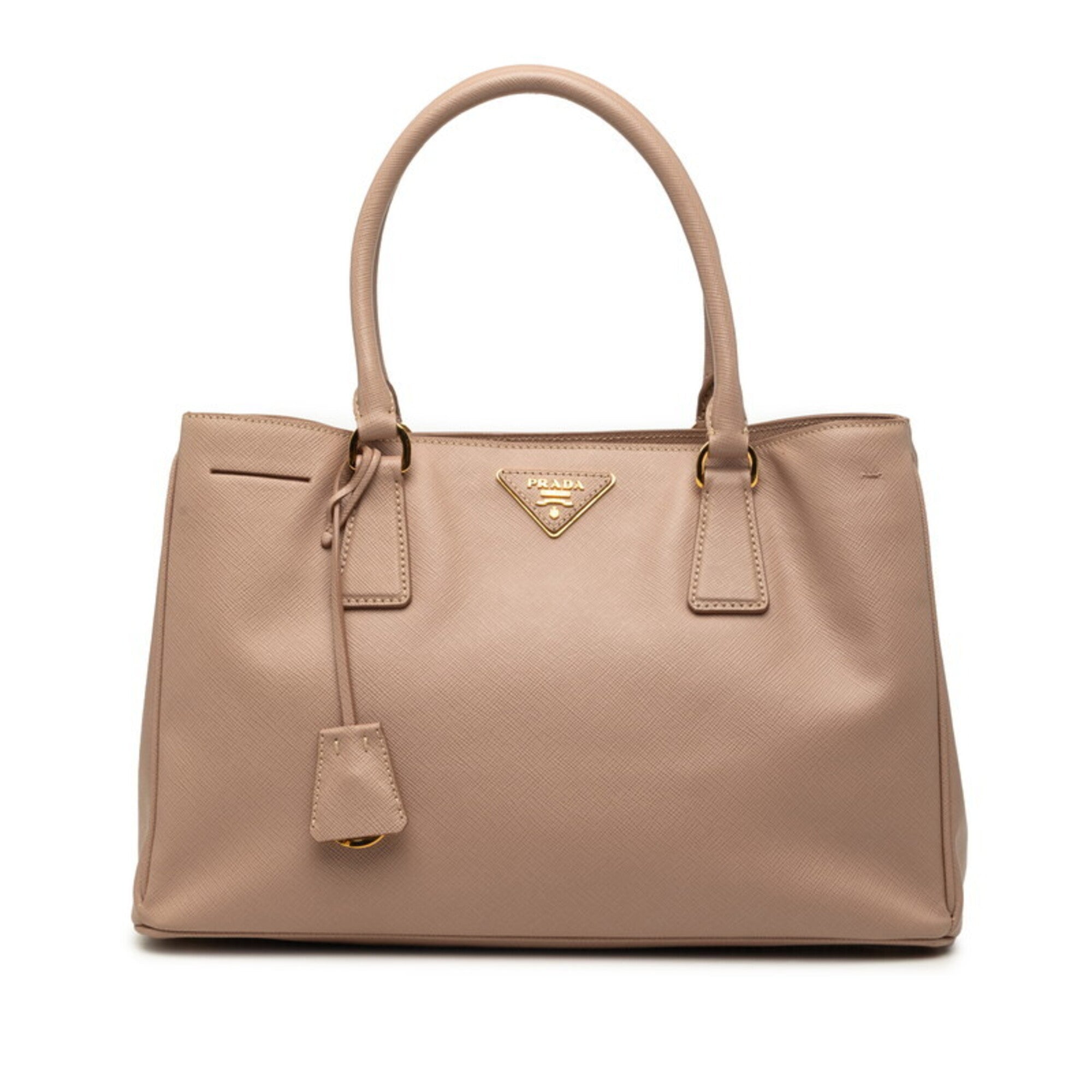 Prada Beige Leather Handbag Tote Bag (Pre-Owned)