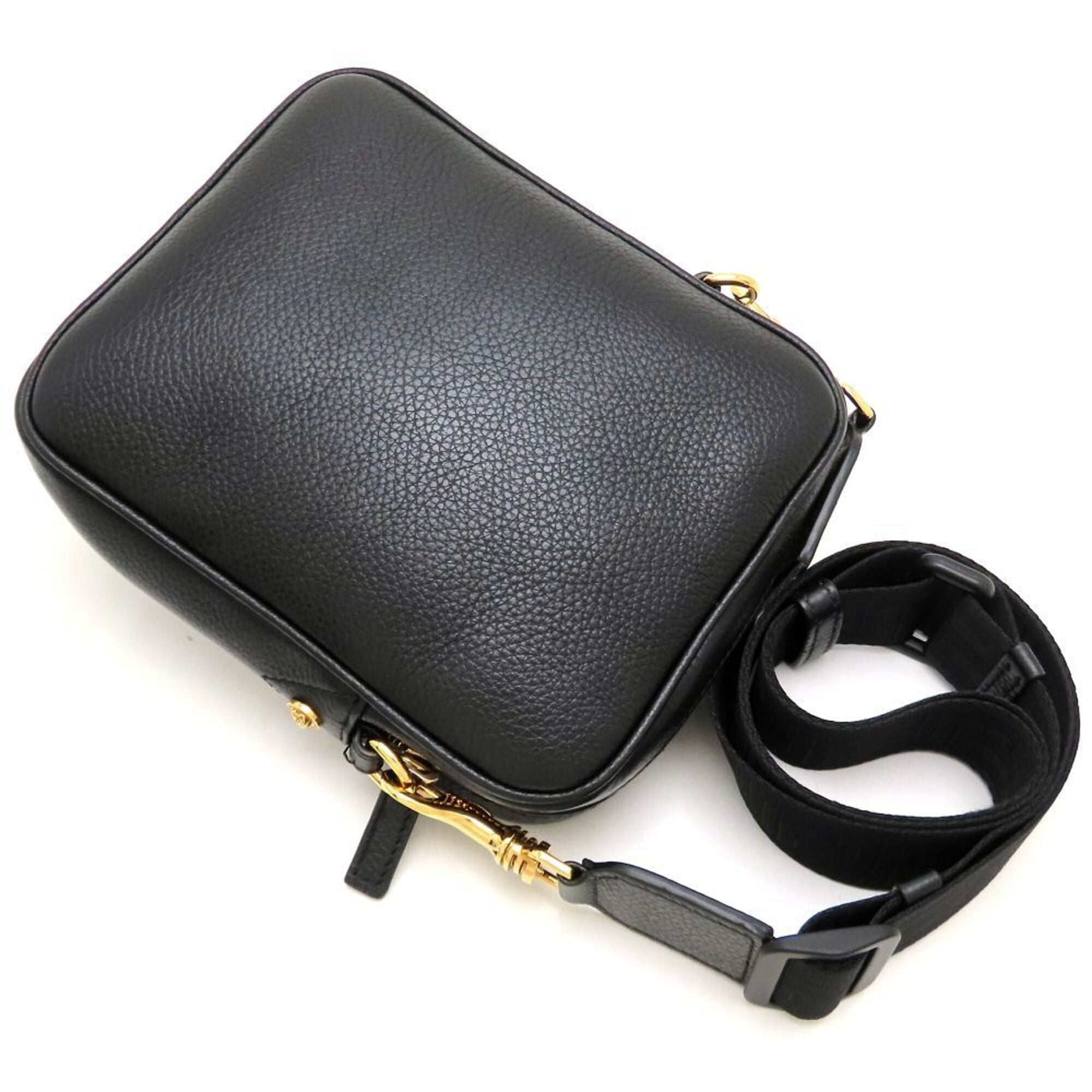 Versace Black Leather Shoulder Bag (Pre-Owned)