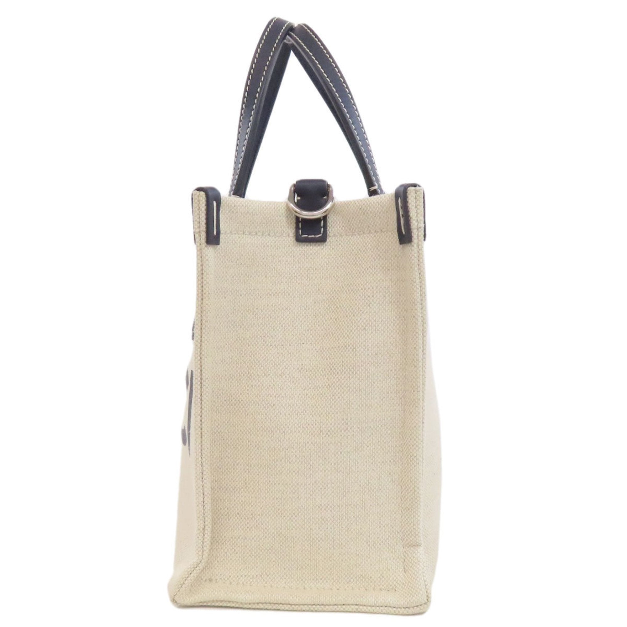 Gucci Beige Navy Canvas Handbag (Pre-Owned)