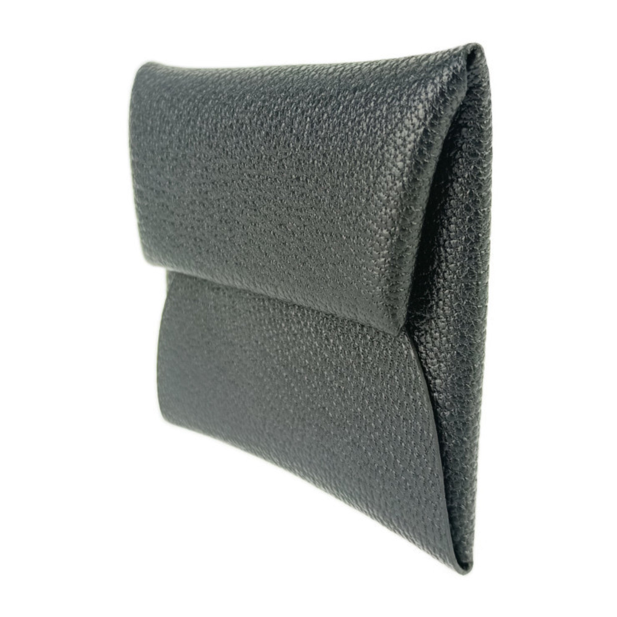 Hermes Black Chevre Leather Coin Purse/Coin Case (Pre-Owned)