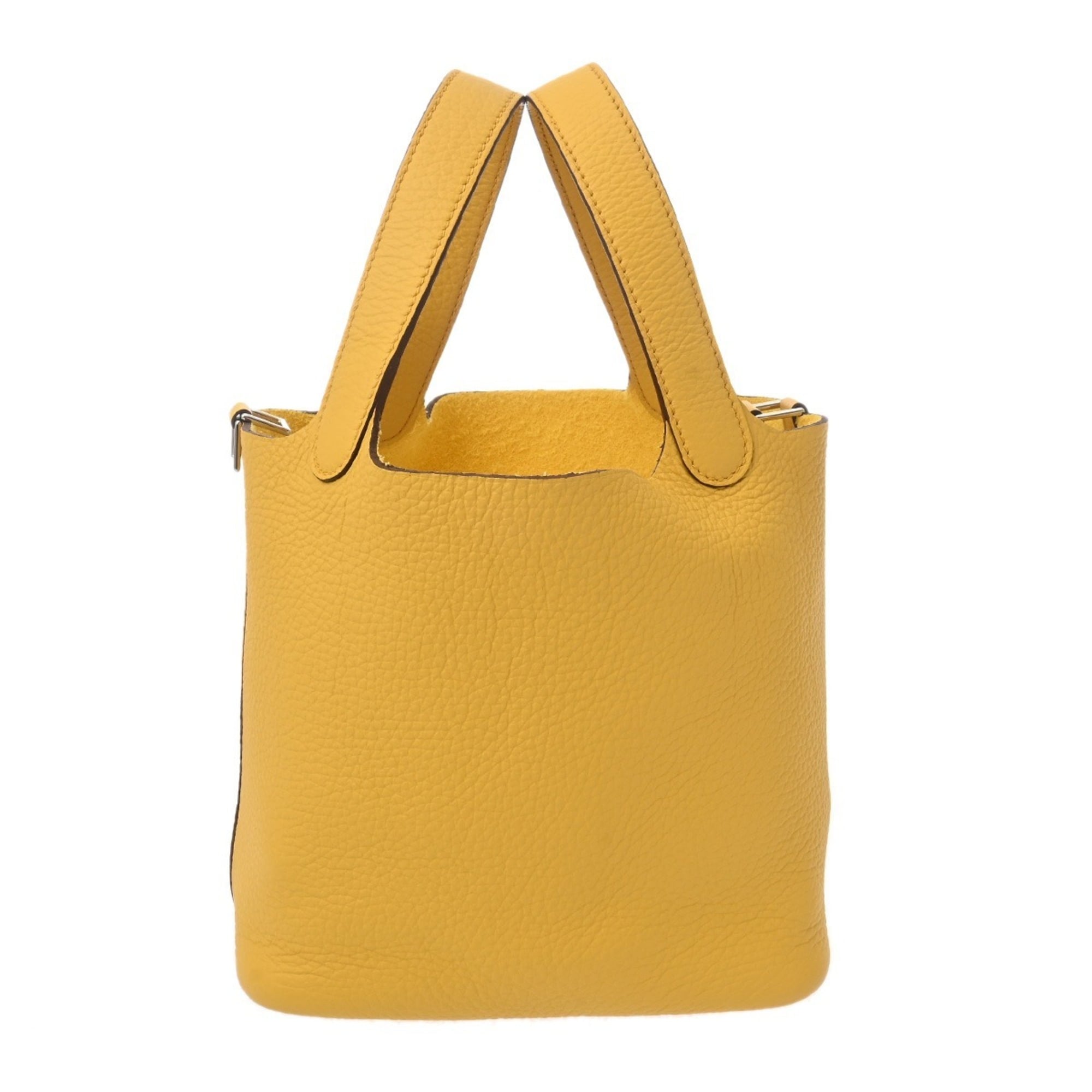 Hermes Silver Taurillon Clemence Leather Handbag (Pre-Owned)