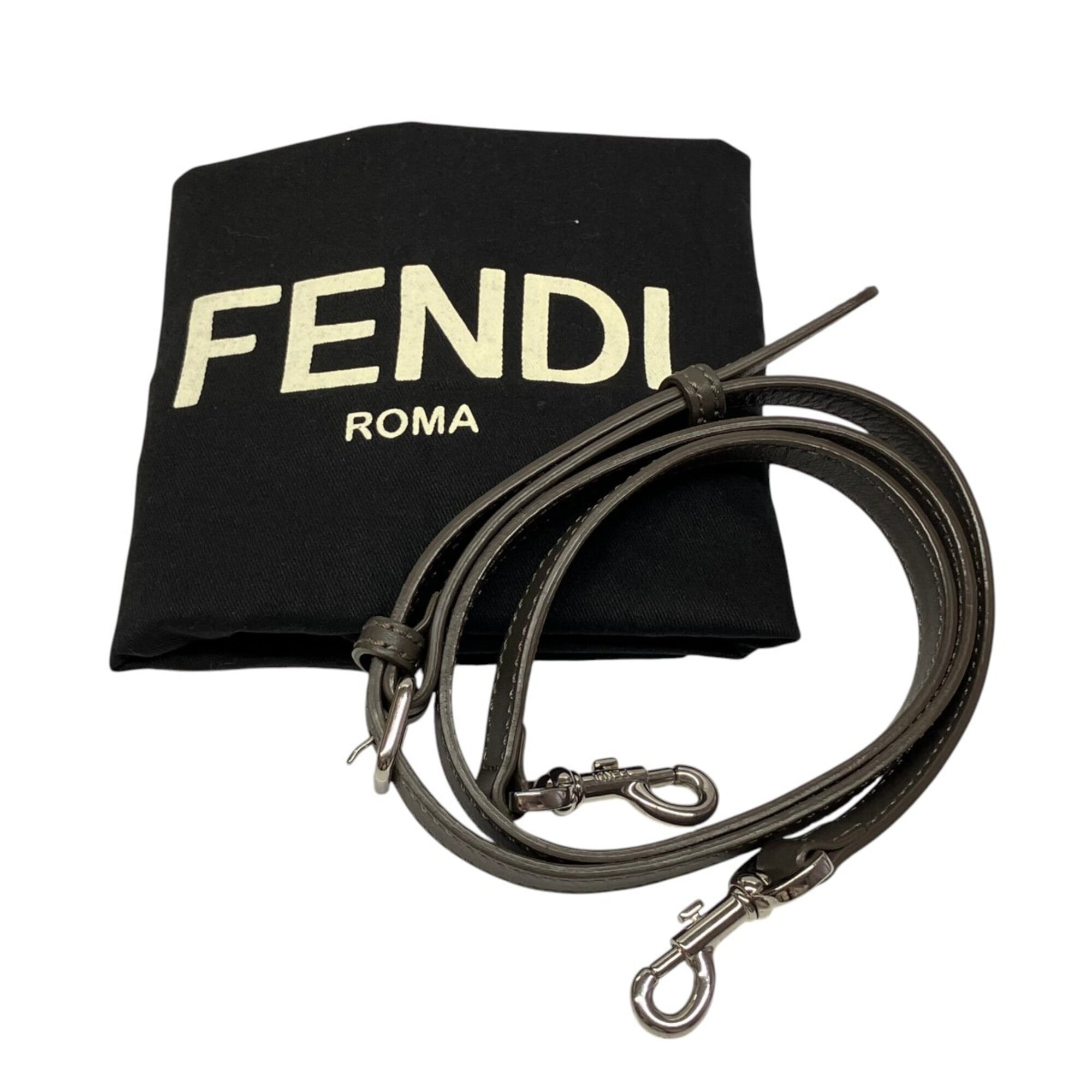 Fendi Gray Green Orange Leather Handbag (Pre-Owned)