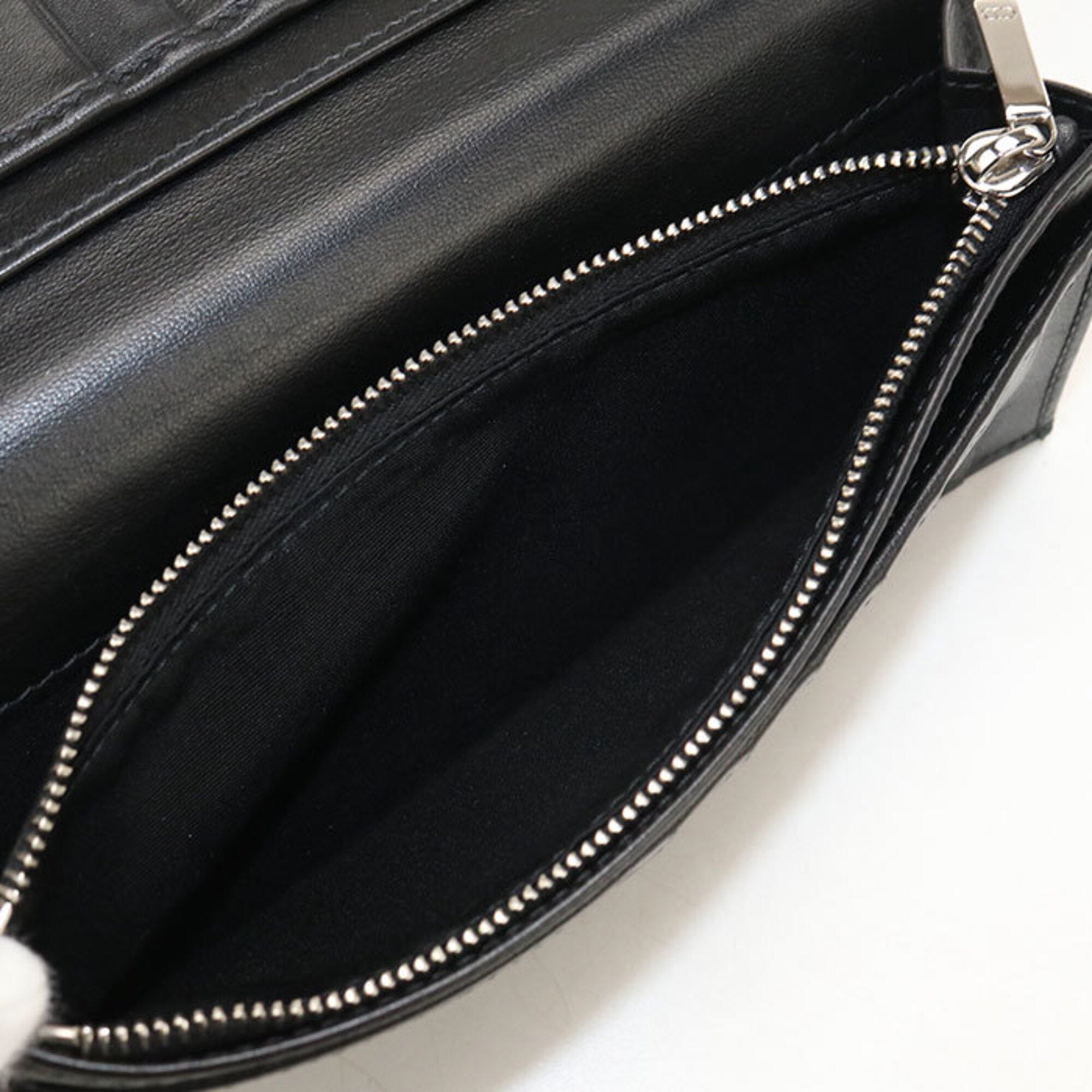 Christian Dior Black Leather Long Wallet (Bi-Fold) (Pre-Owned)