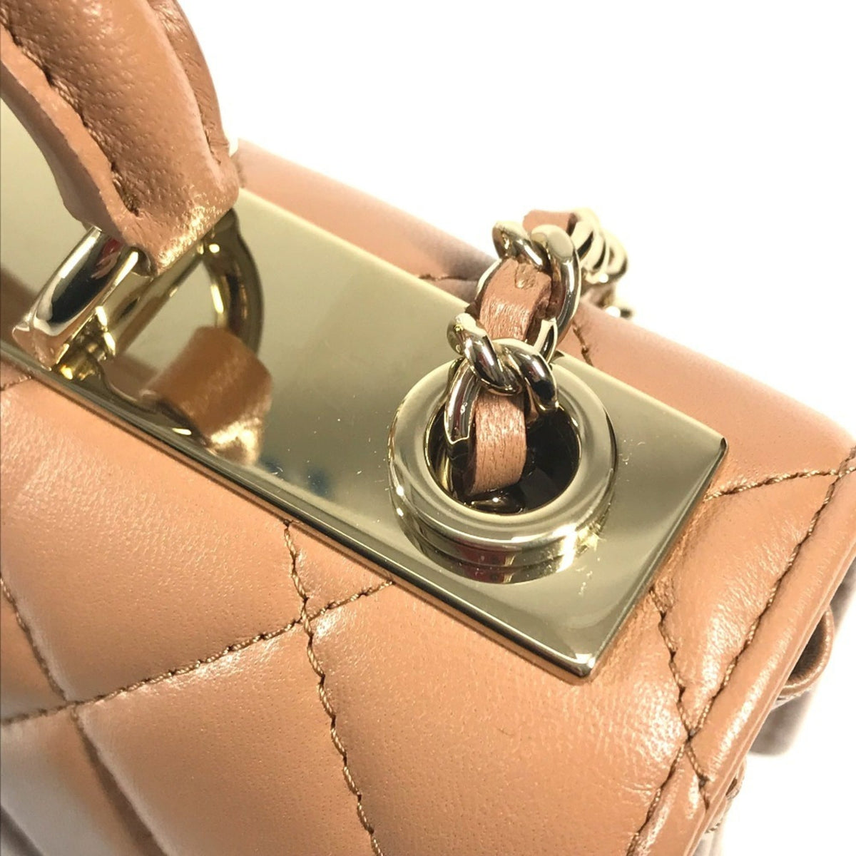 Chanel Light Brown Leather Handbag Shoulder Bag (Pre-Owned)