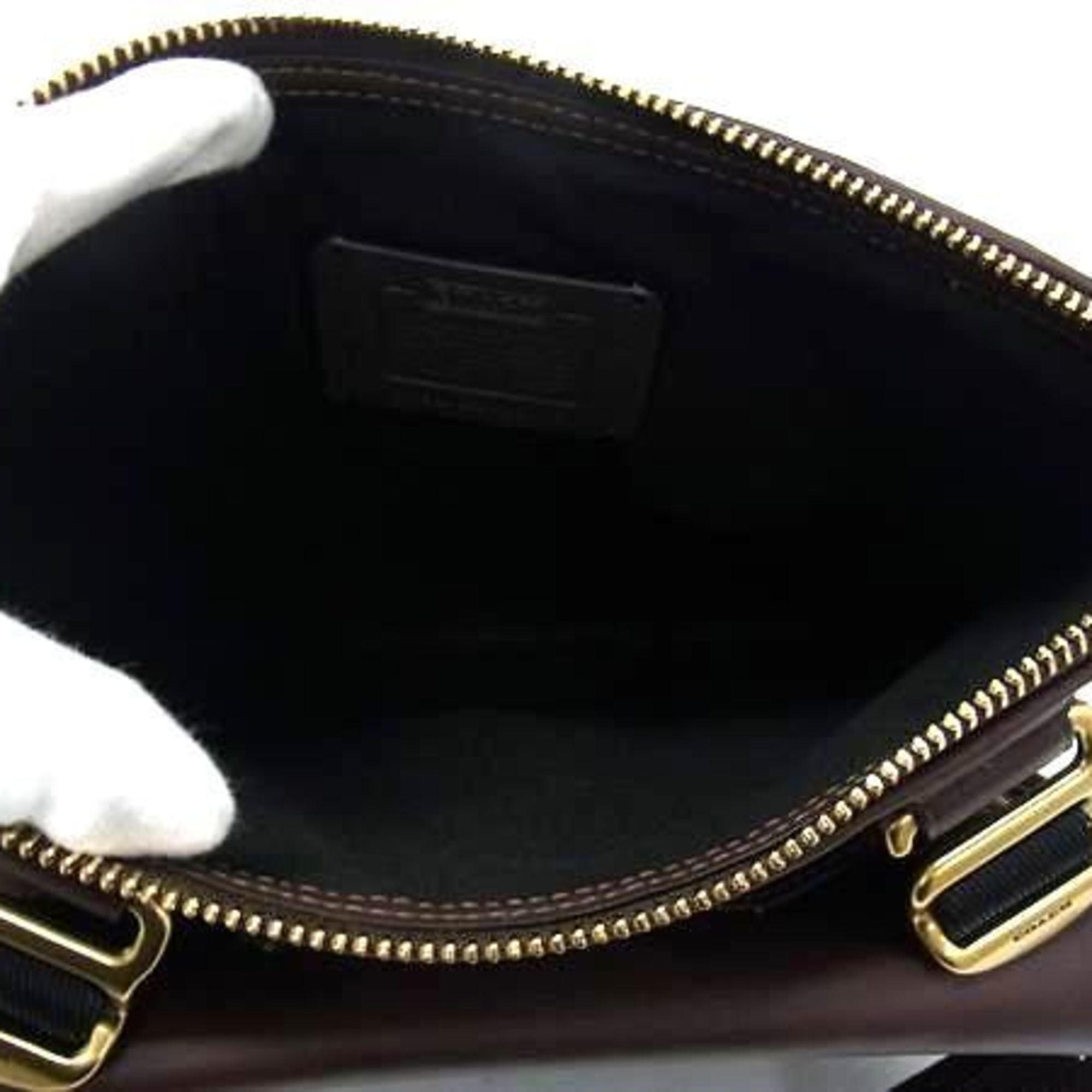 Coach Brown Jacquard Leather Shoulder Bag (Pre-Owned)