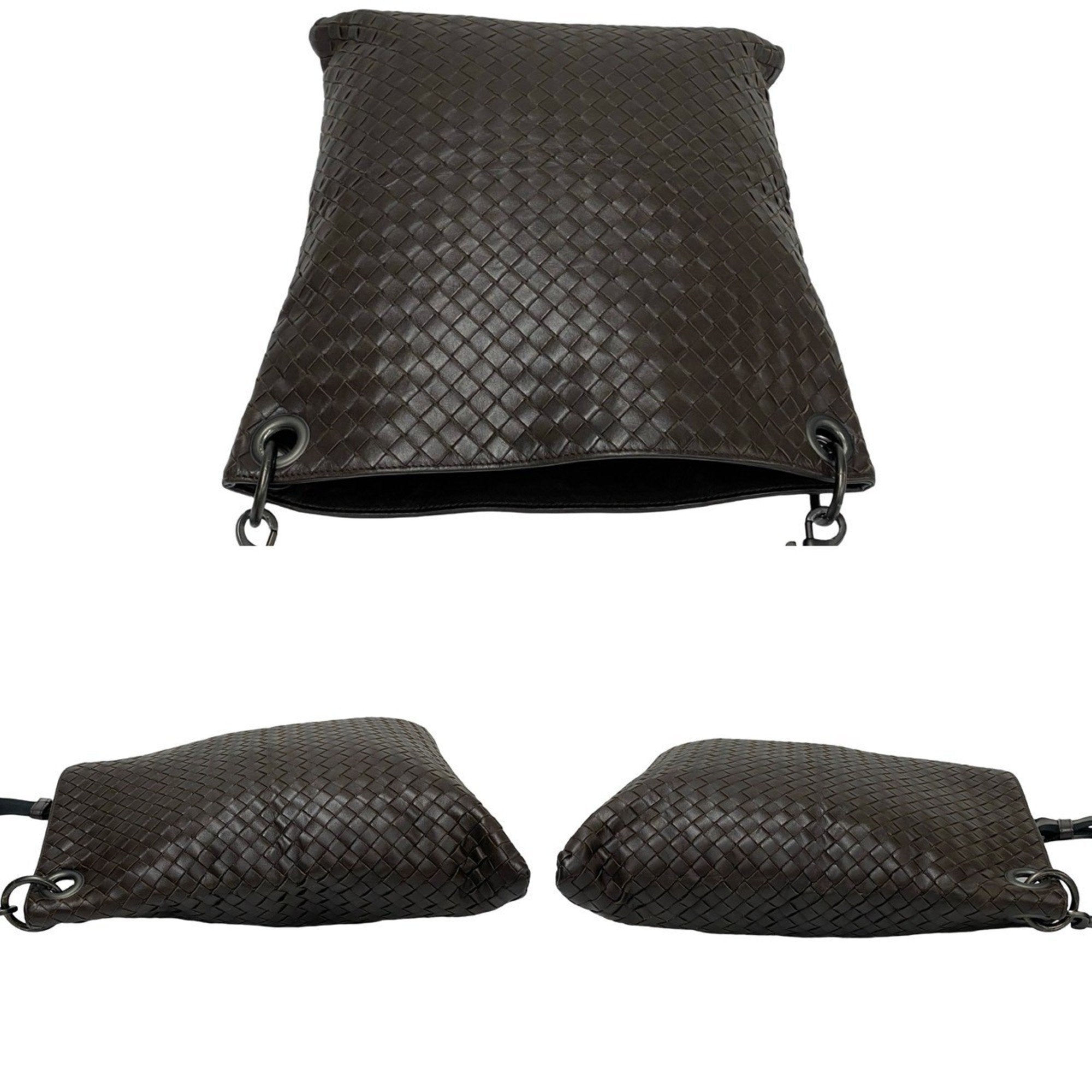 Bottega Veneta Brown Leather Pochette Shoulder Bag (Pre-Owned)