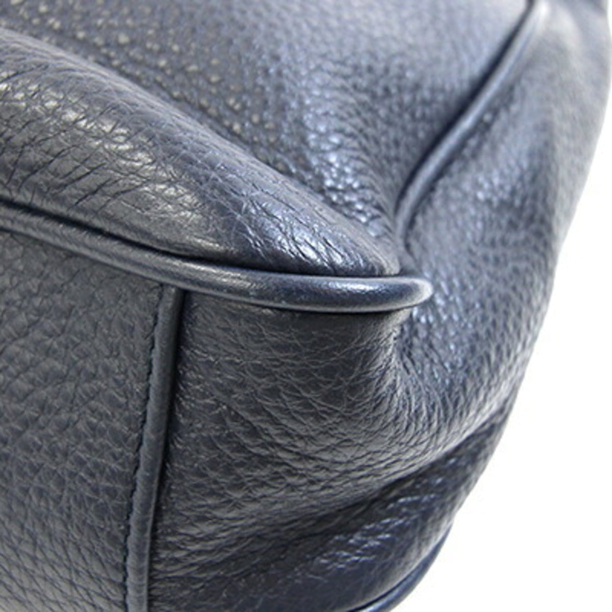 Bally Navy Leather Shoulder Bag (Pre-Owned)