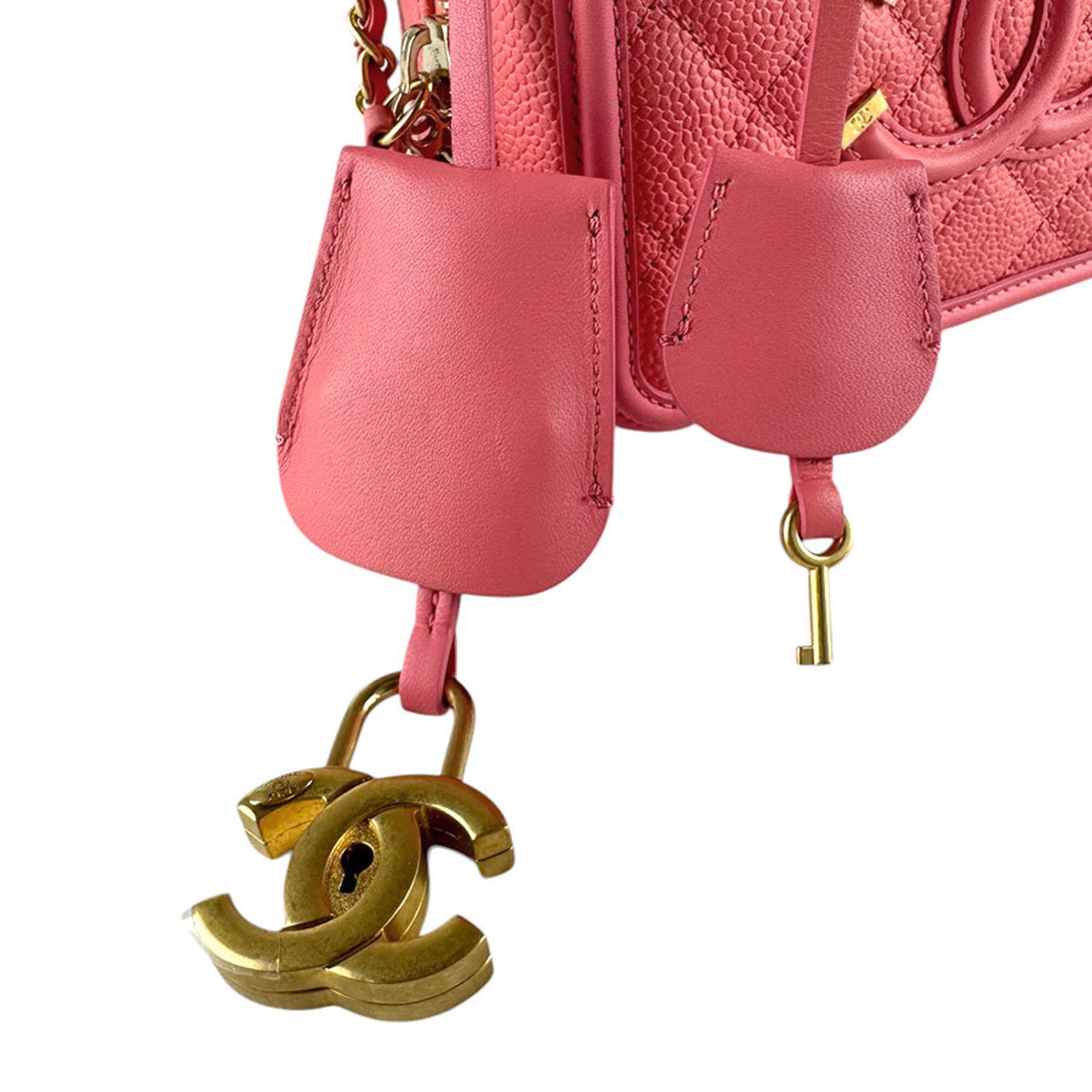 Chanel Pink Grained Calfskin Shoulder Bag (Pre-Owned)