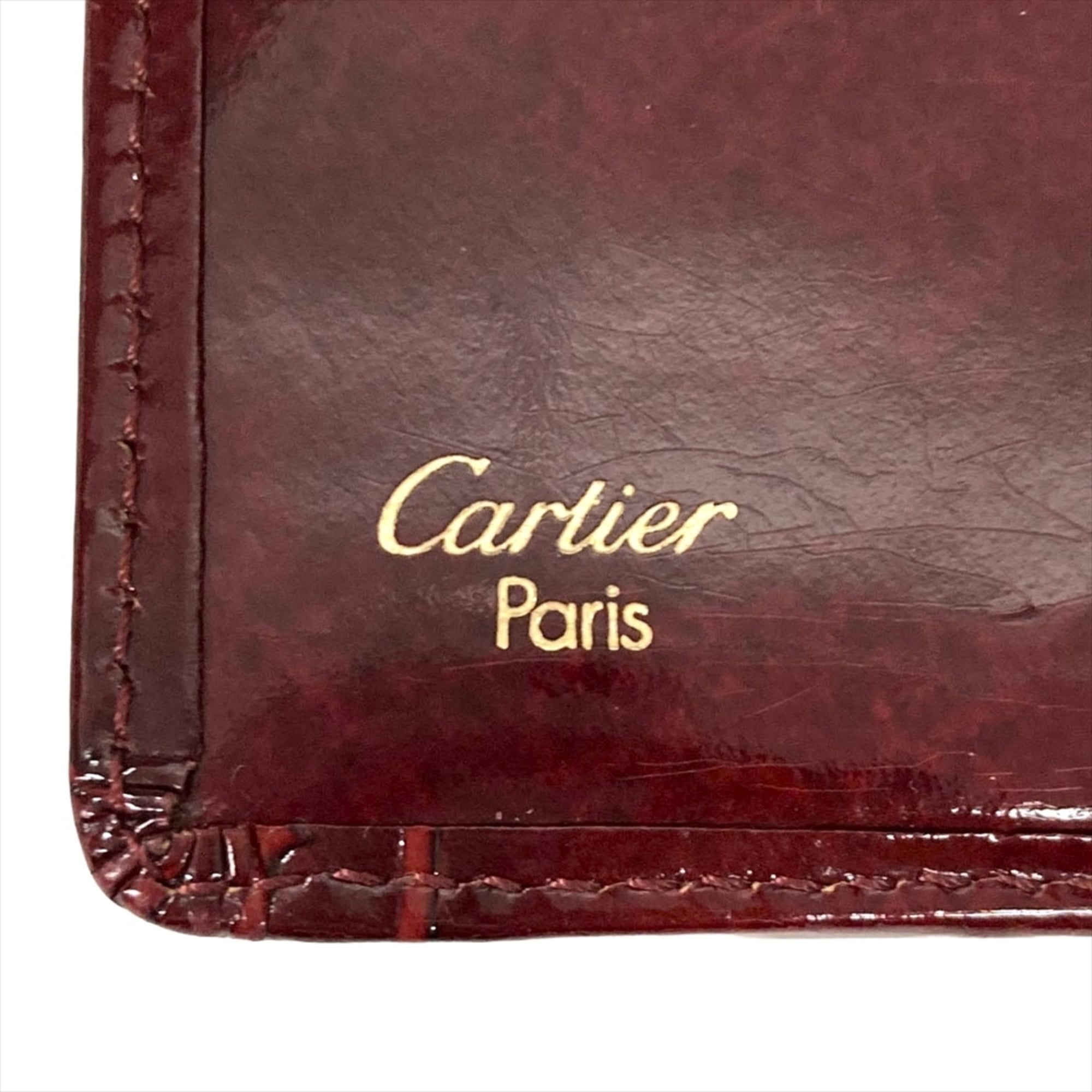 Cartier Happy Birthday Bordeaux Wine Red Patent Leather Wallet (Bi-Fold) (Pre-Owned)