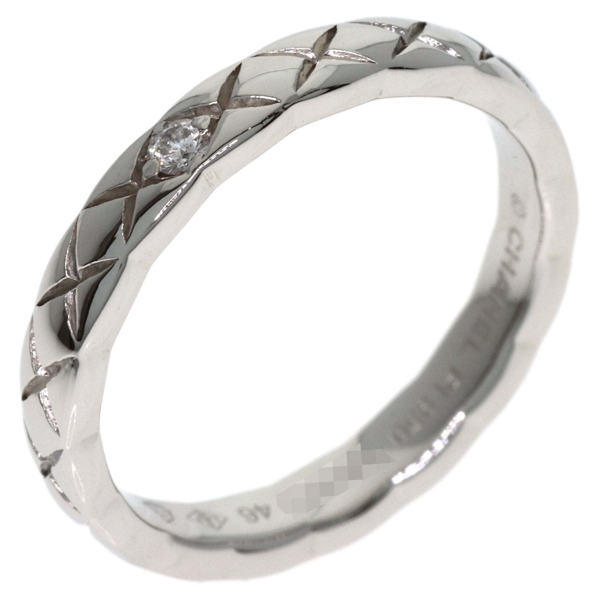 Chanel Platinum 950 Band Ring (Pre-Owned)