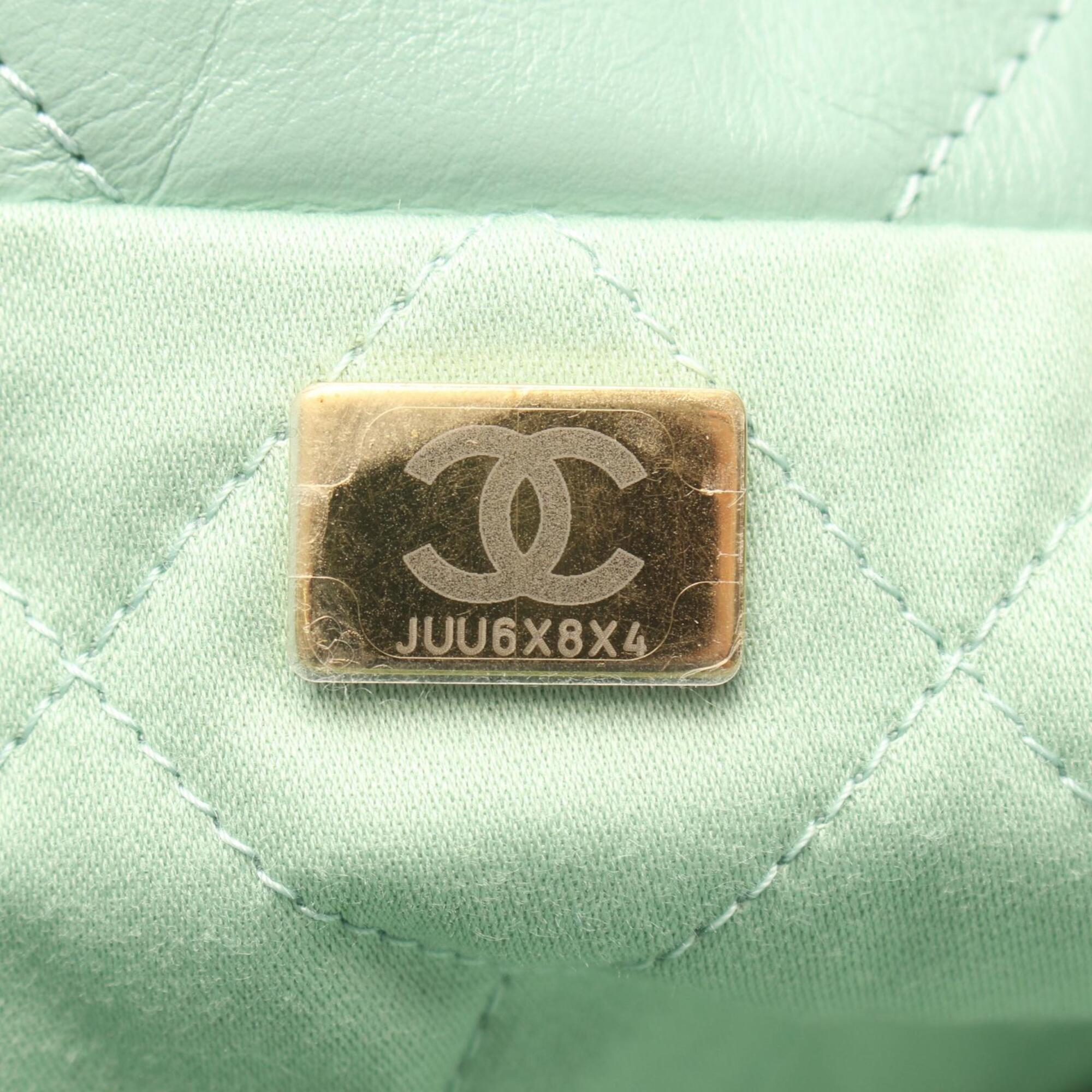 Chanel Green Leather Handbag Pouch Shoulder Bag (Pre-Owned)