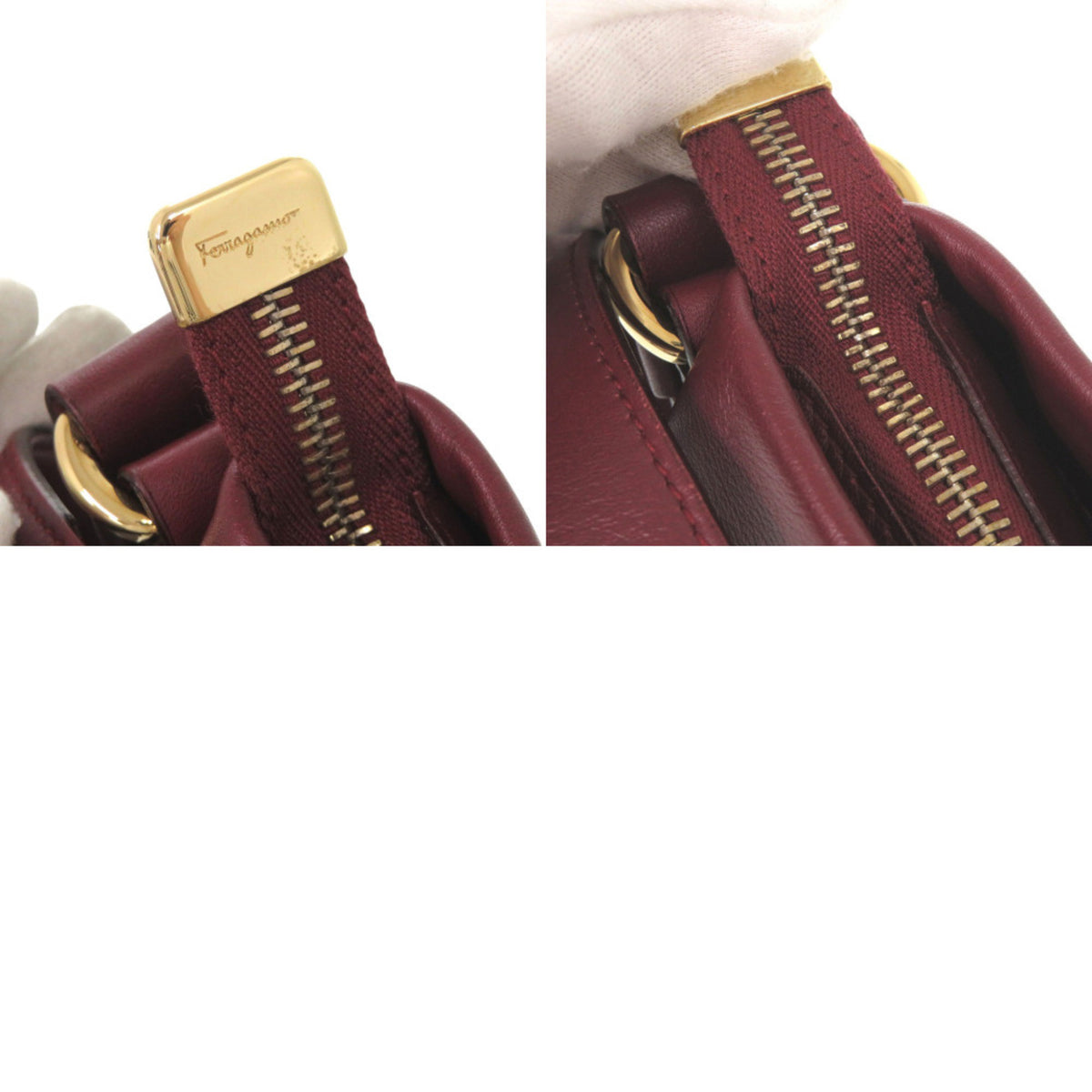 Salvatore Ferragamo Bordeaux Leather Shoulder Bag (Pre-Owned)
