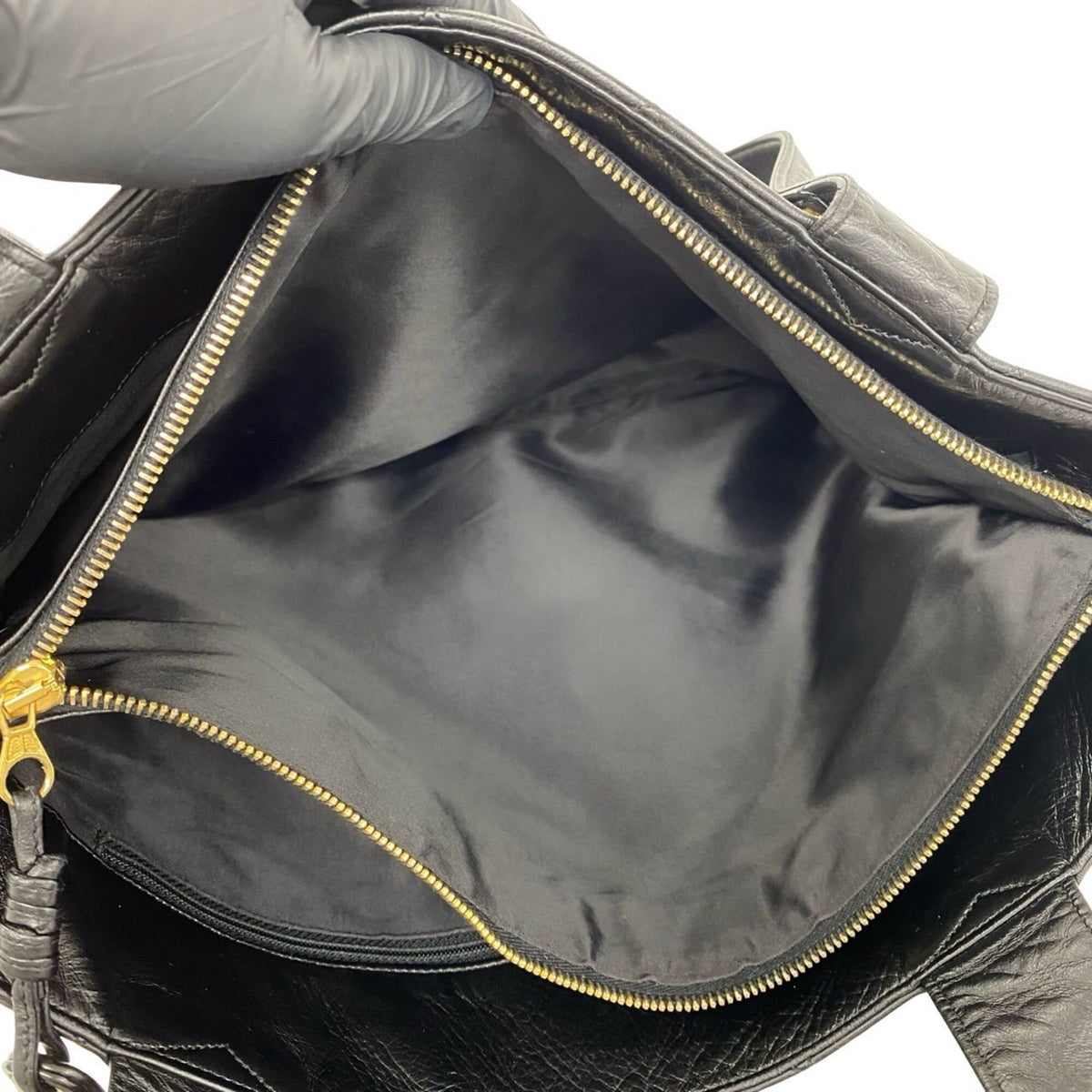 Chanel Black Leather Shoulder Bag Tote Bag (Pre-Owned)