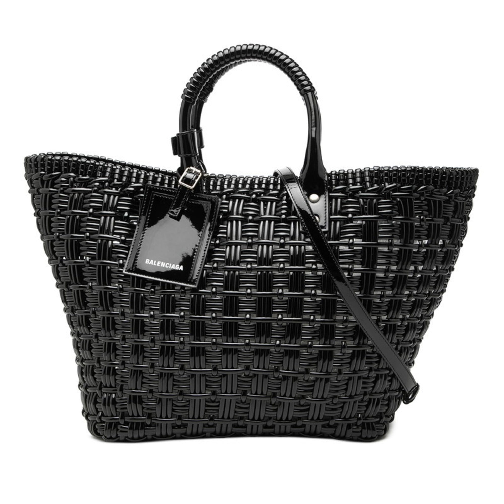 Balenciaga Black Leather Shoulder Bag Tote Bag (Pre-Owned)
