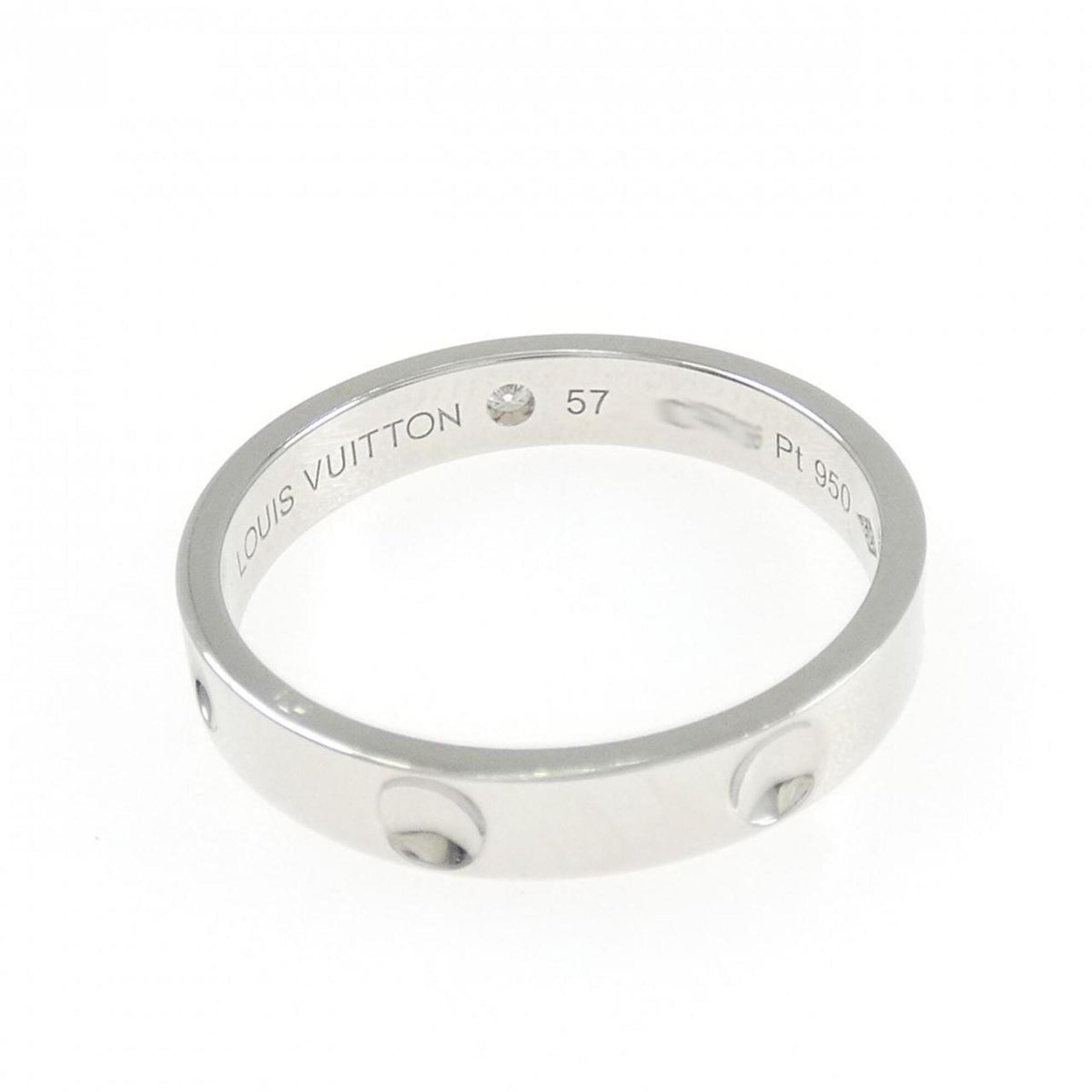 Louis Vuitton Platinum Platinum 950 Band Ring (Pre-Owned)